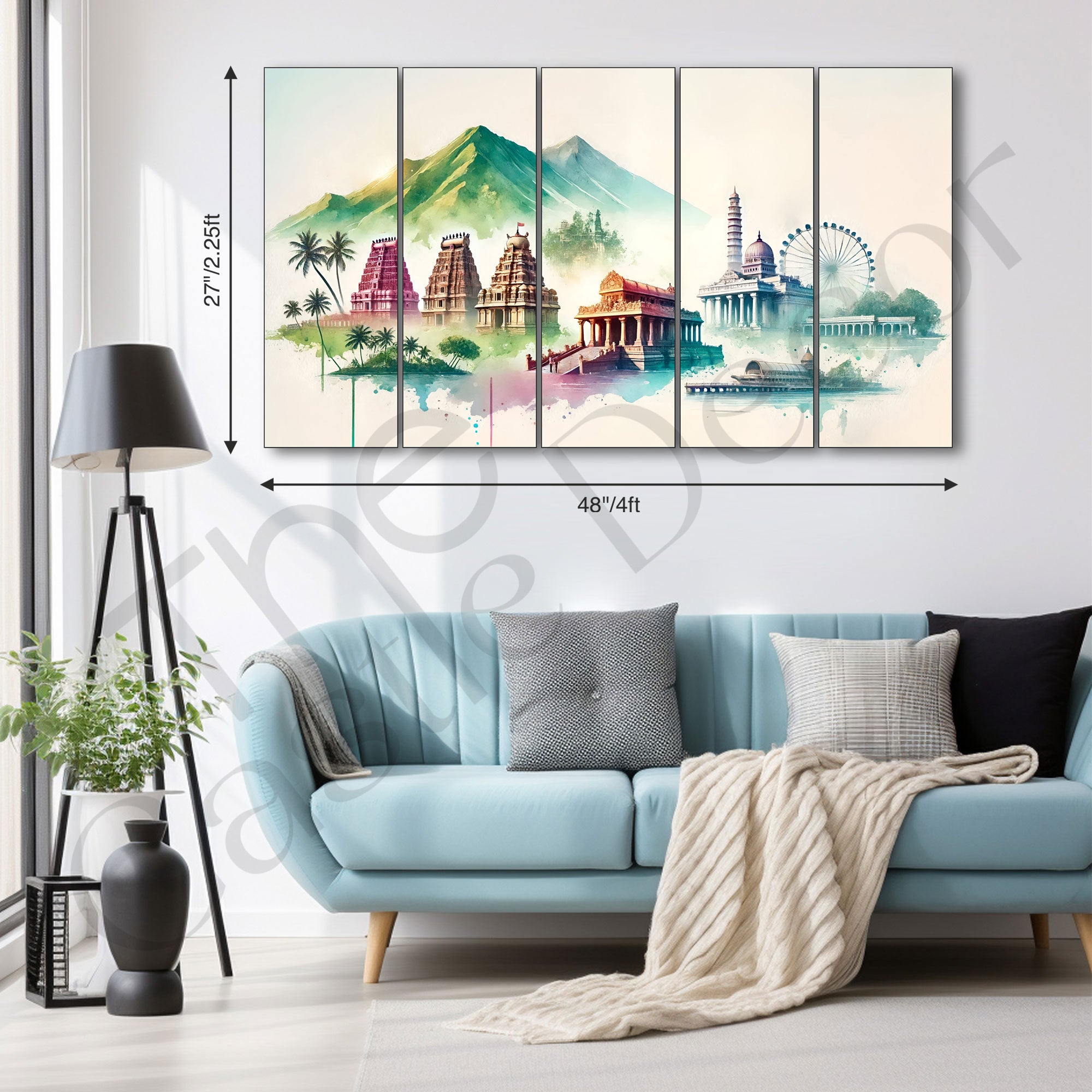 Temple Painting with frame Big Size Wall Art for living room,Bedroom,Drawing room,Hotels