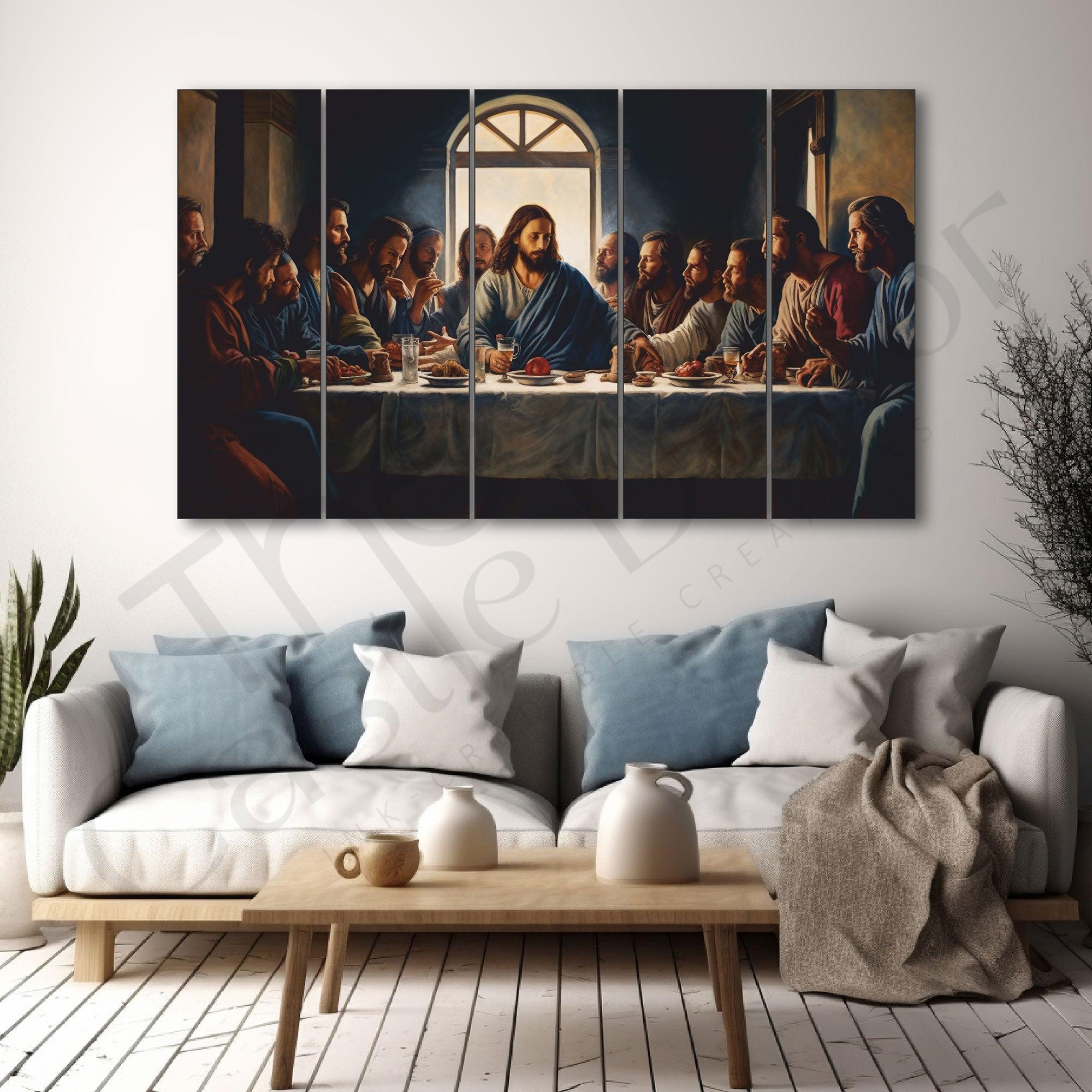 Jesus Christ Supper Meal Art Painting Set of 5 for Home Decoration