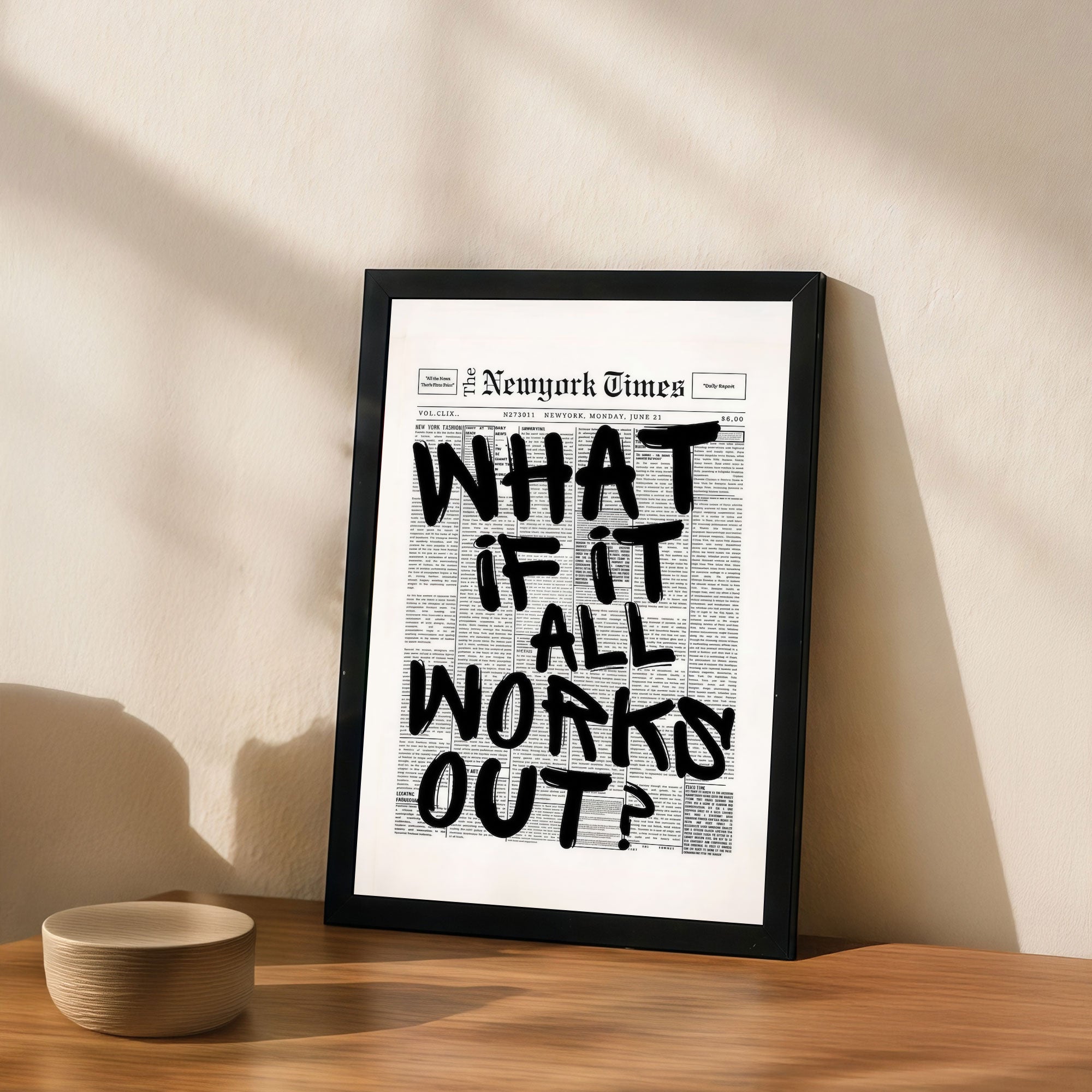 The Castle Decor What If It All Works Out Wall Art | Motivational Quote Frame for Office & Home Decor