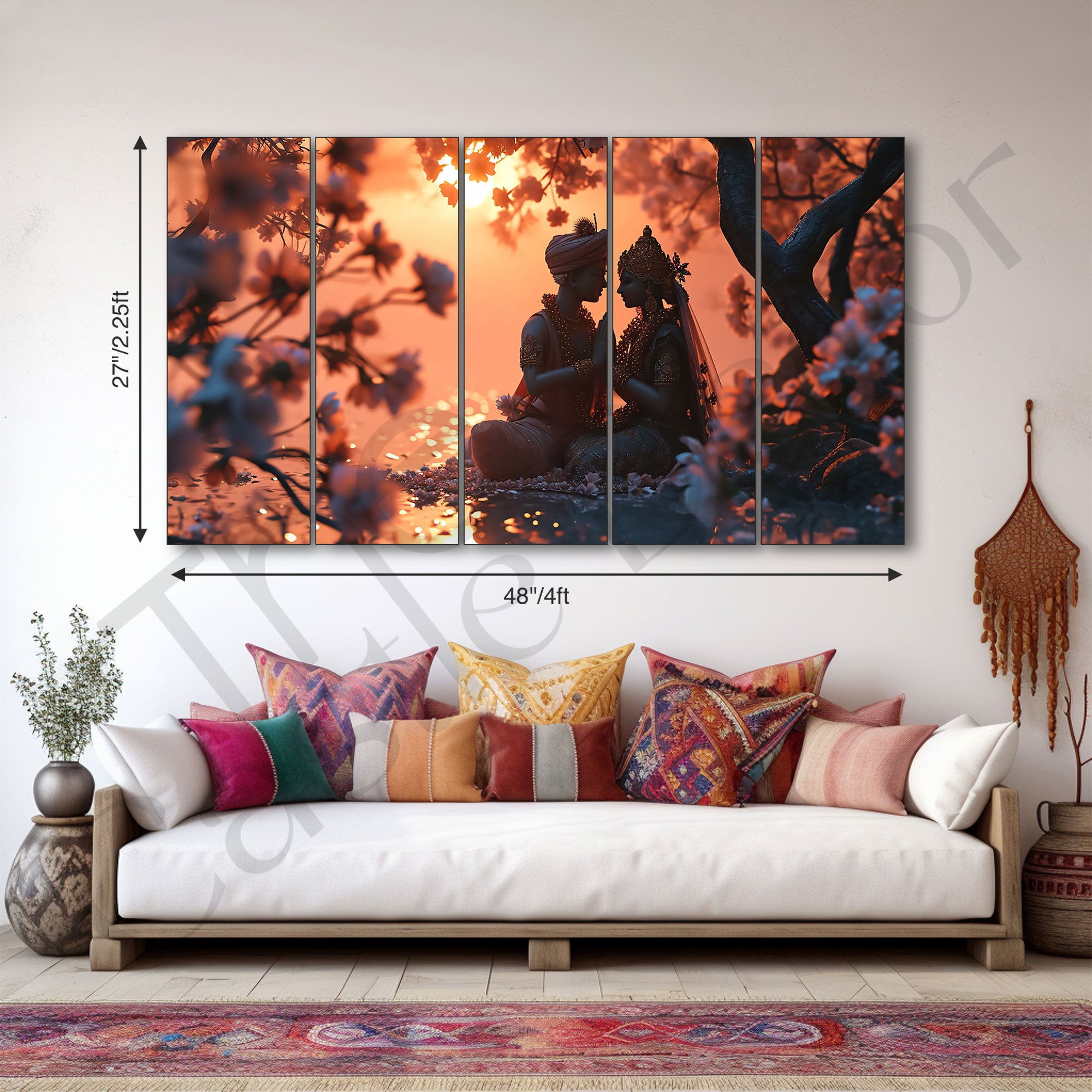 Radha Krishna Painting with frame Big Size Wall Art for living room,Bedroom,Drawing room,Hotels