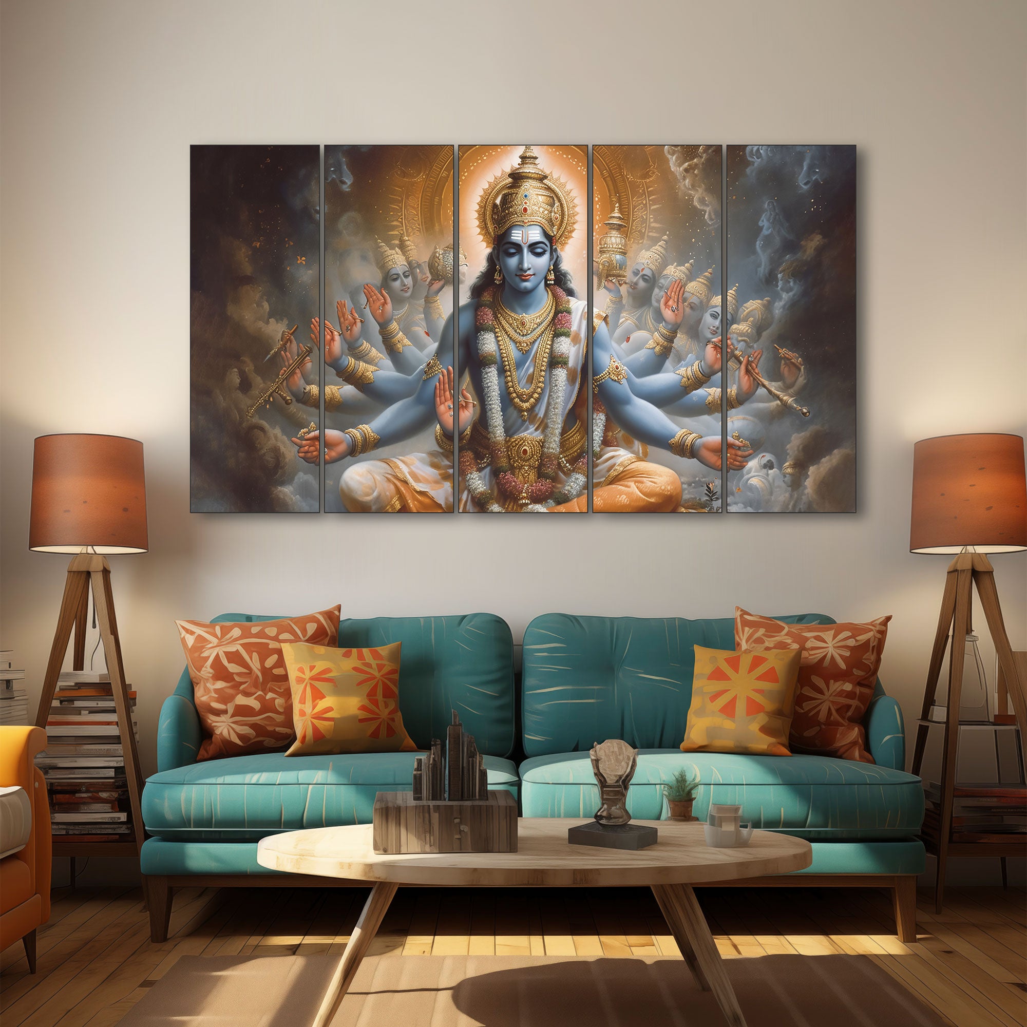 Brahma ji Painting with frame Big Size Wall Art for living room,Bedroom,Drawing room,Hotels