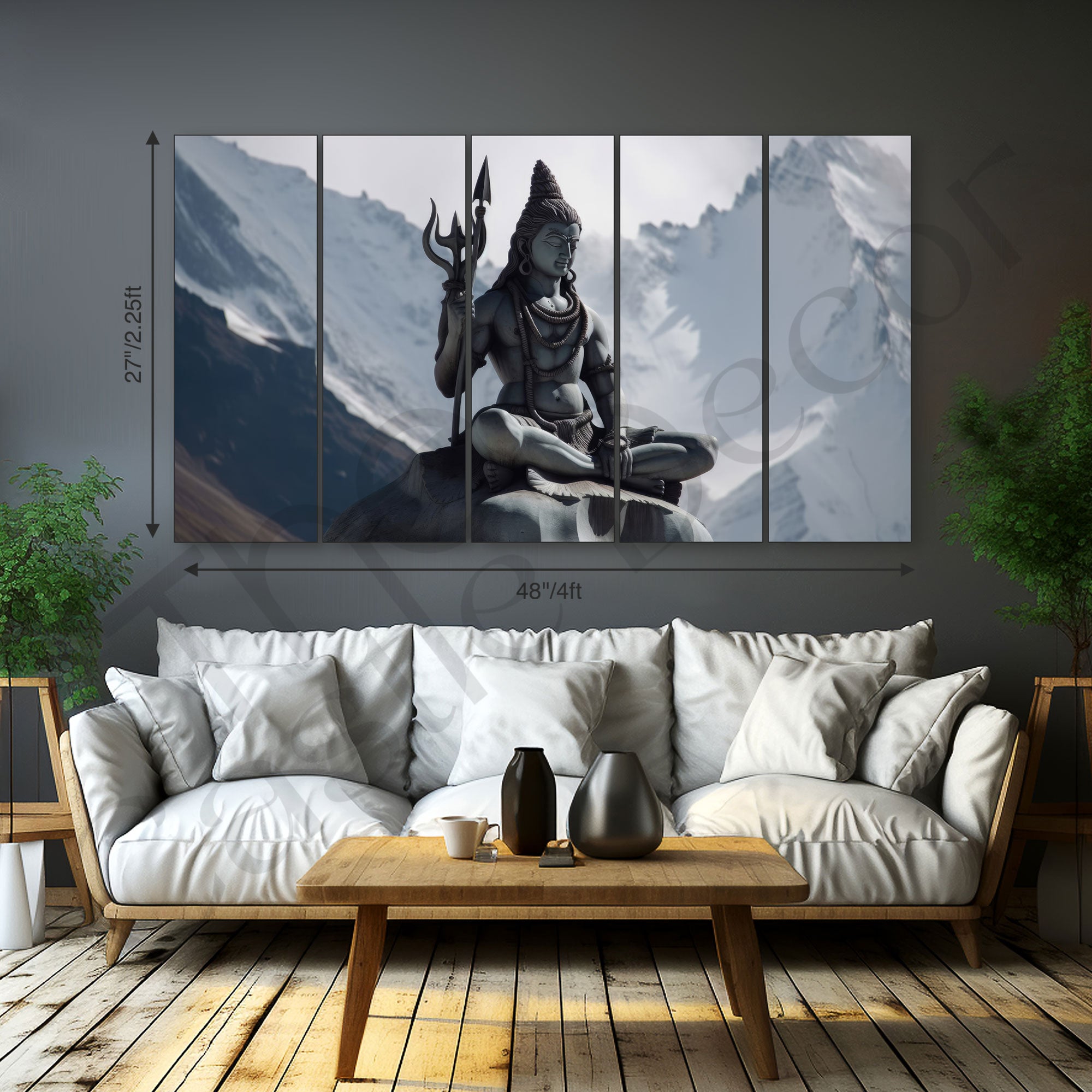 Lord Shiva Painting with frame Big Size Wall Art for living room,Bedroom,Drawing room,Hotels