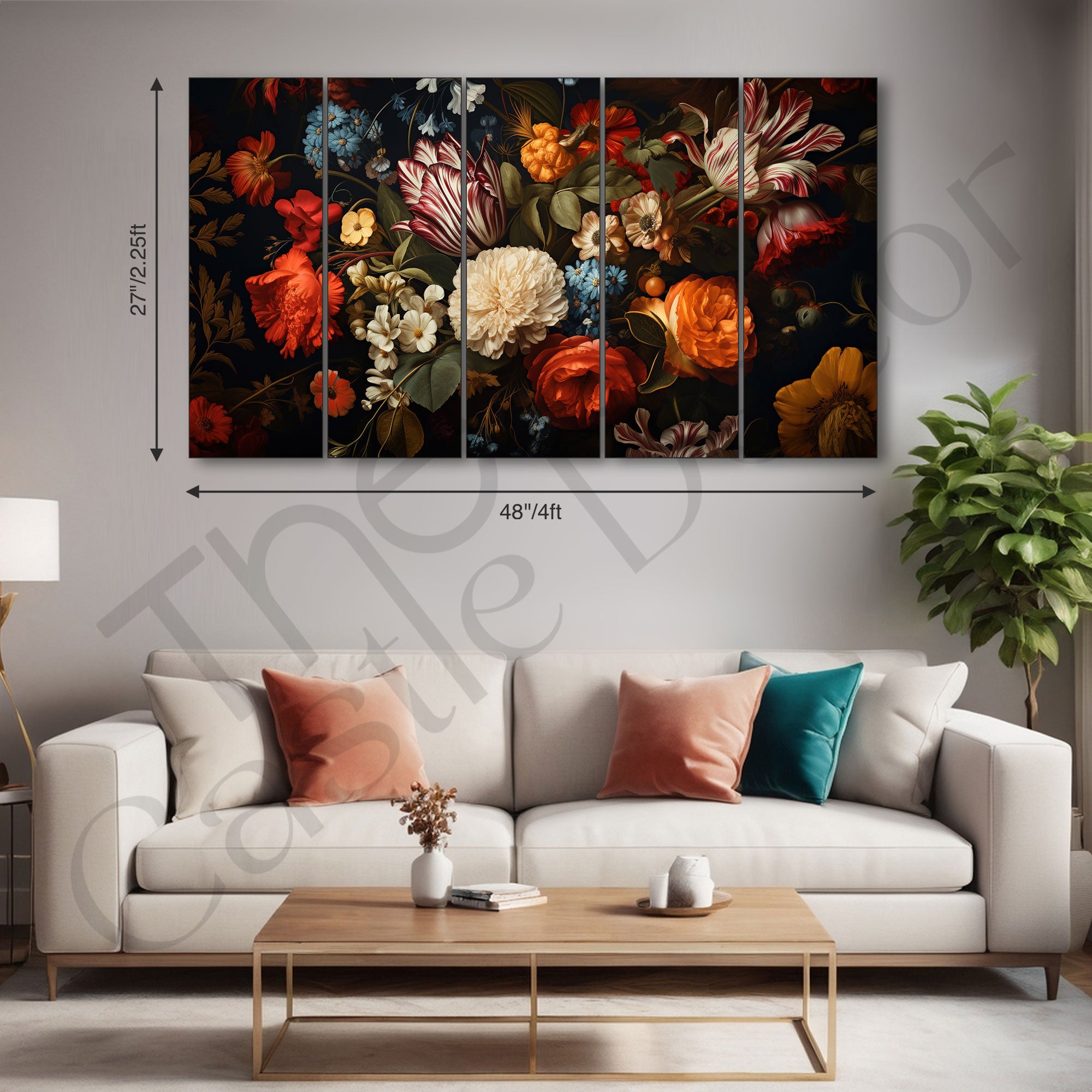Flower Painting with frame Big Size Wall Art for living room,Bedroom,Drawing room,Hotels