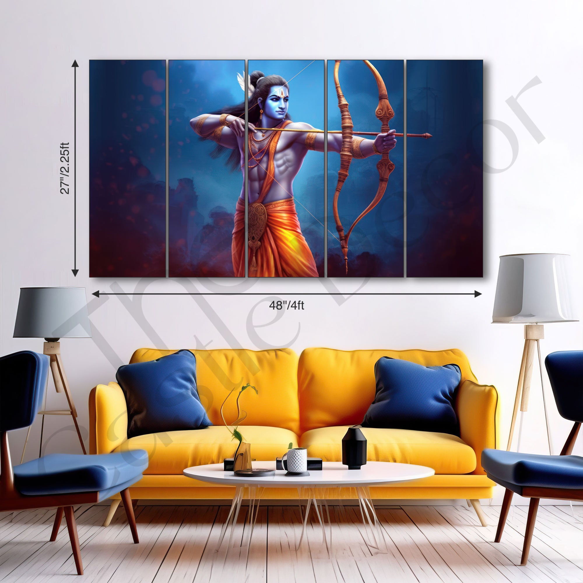 Ram Ji Painting with frame Big Size Wall Art for living room,Bedroom,Drawing room,Hotels