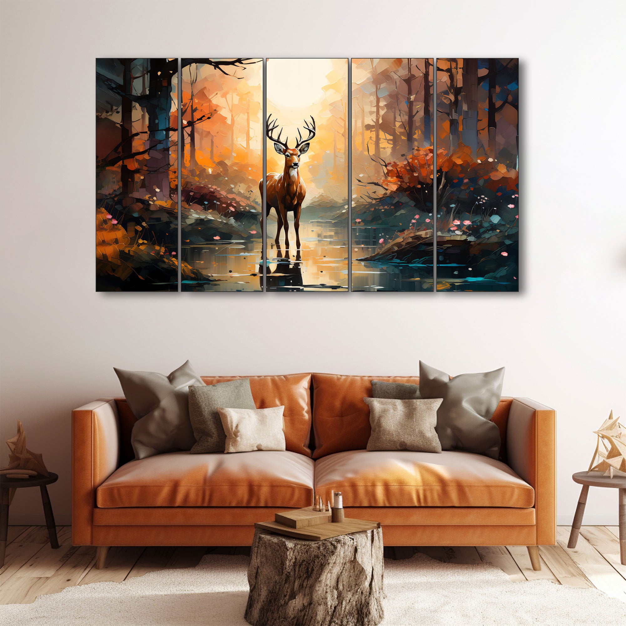 Deer Painting with frame Big Size Wall Art for living room,Bedroom,Drawing room,Hotels