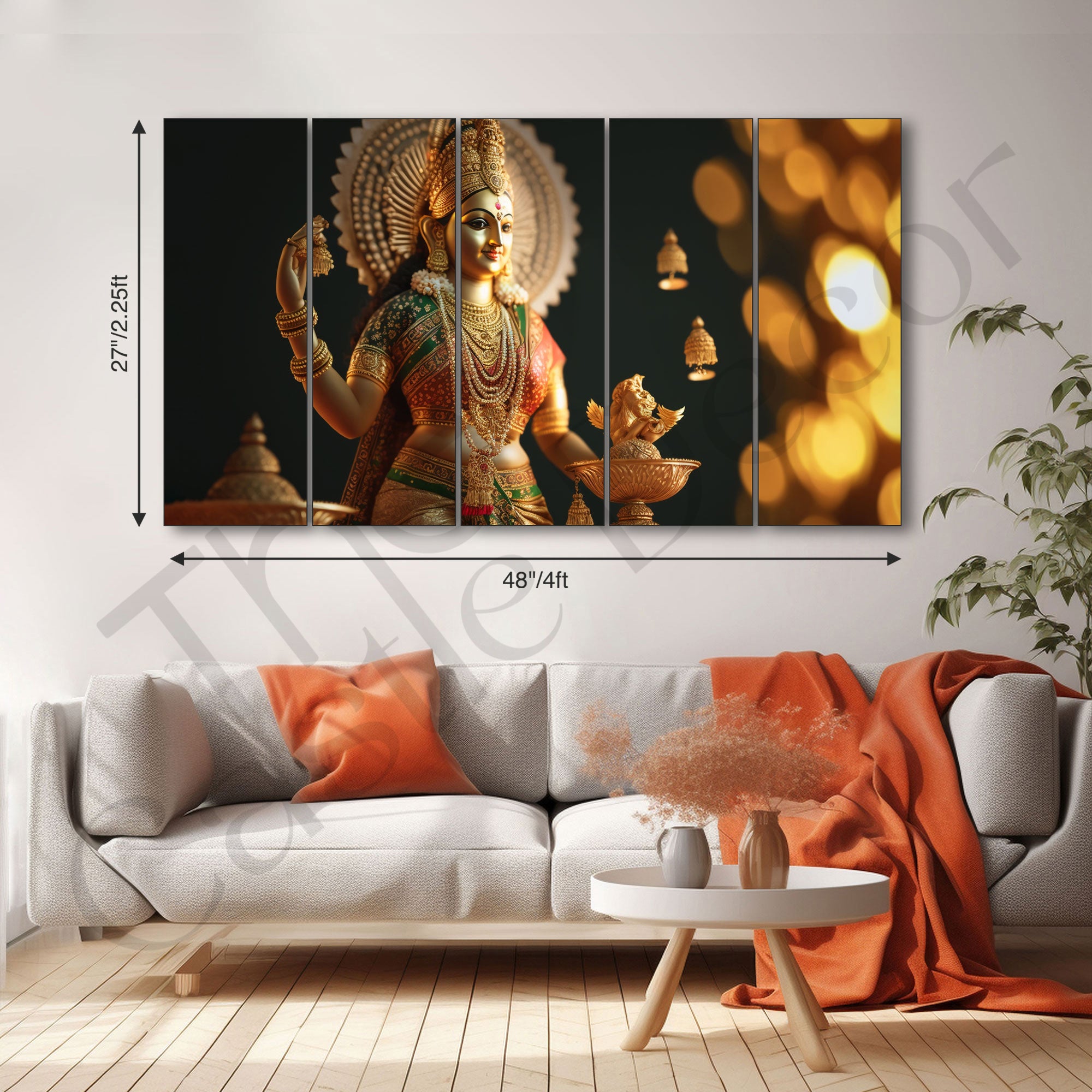 Laxmi Mata ji Painting with frame Big Size Wall Art for living room,Bedroom,Drawing room,Hotels