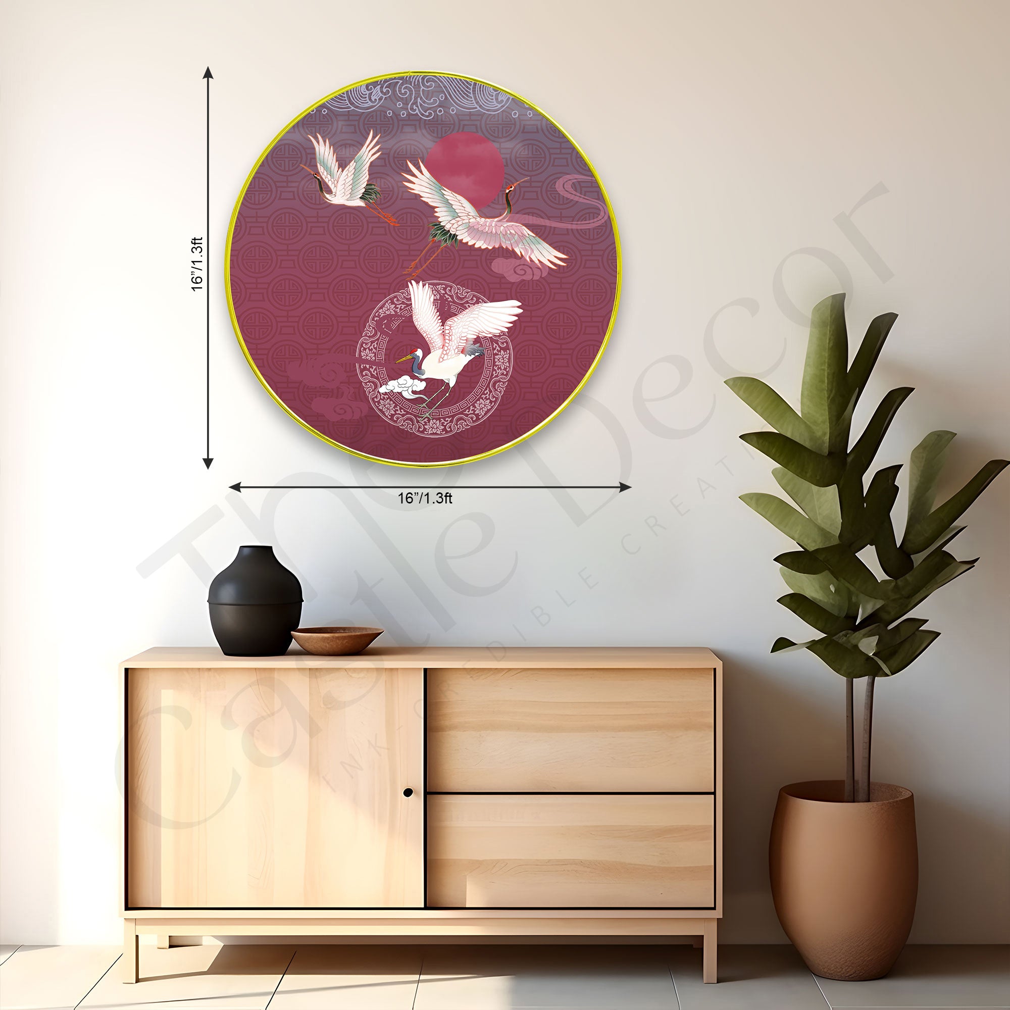 Birds Sparkle Wooden Wall Plate for Home Decoration Art-28