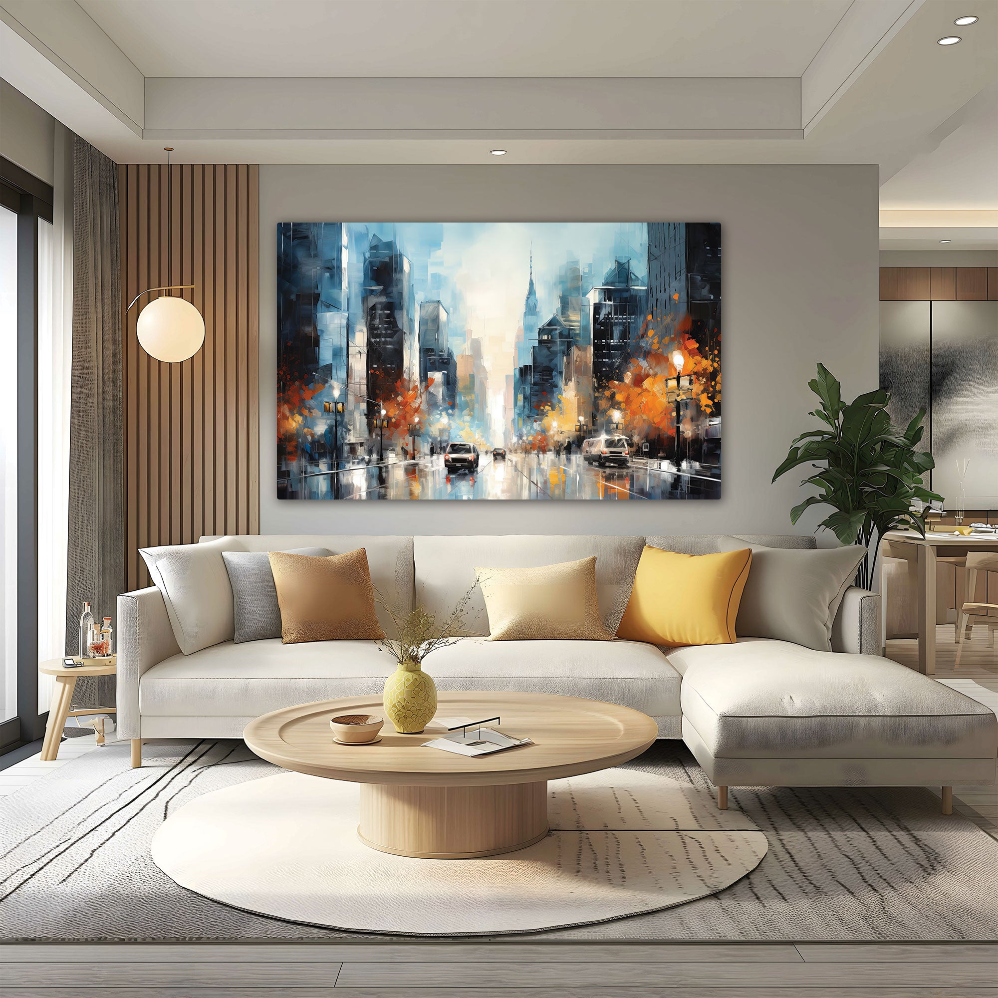 City Abstract Canvas painting with frame Big Size Wall Art for living room,Bedroom,Drawing room,Hotels