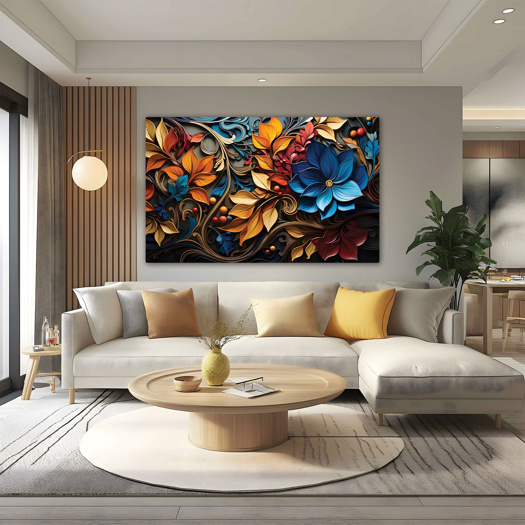 FlowersAbstract Canvas painting with frame Big Size Wall Art for living room,Bedroom,Drawing room,Hotels