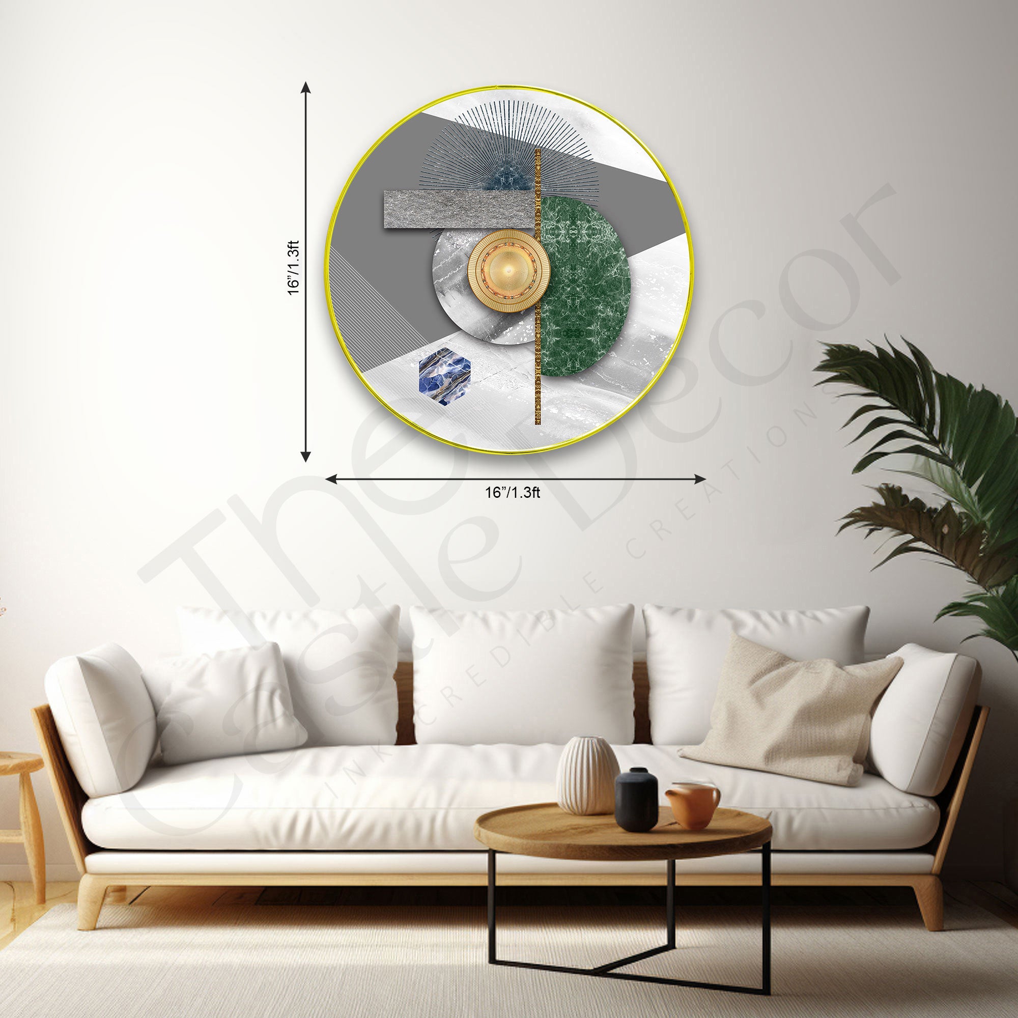 Abstract Sparkle Wooden Wall Plate for Home Decoration Art-03