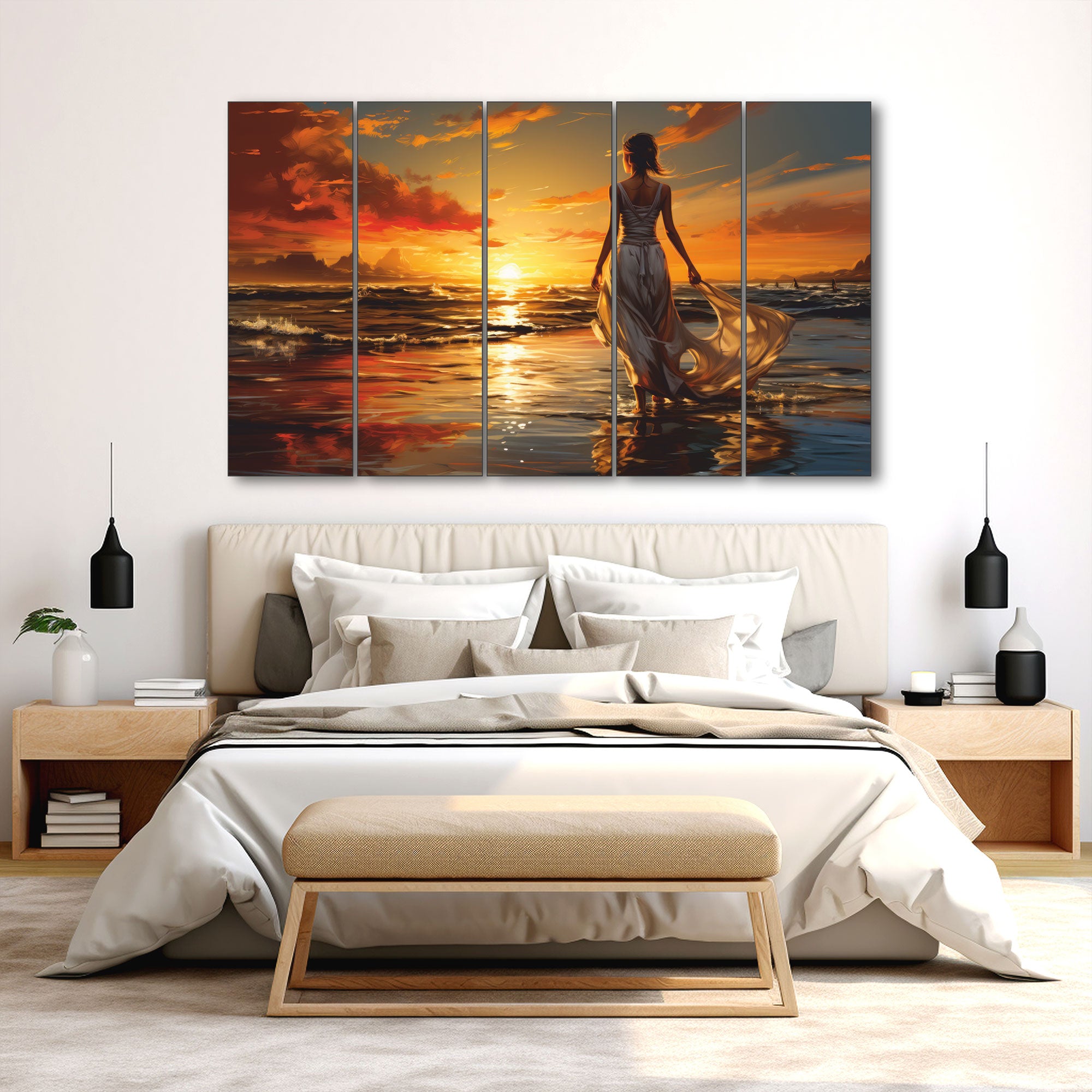 Woman Abstract Painting with frame Big Size Wall Art for living room,Bedroom,Drawing room,Hotels
