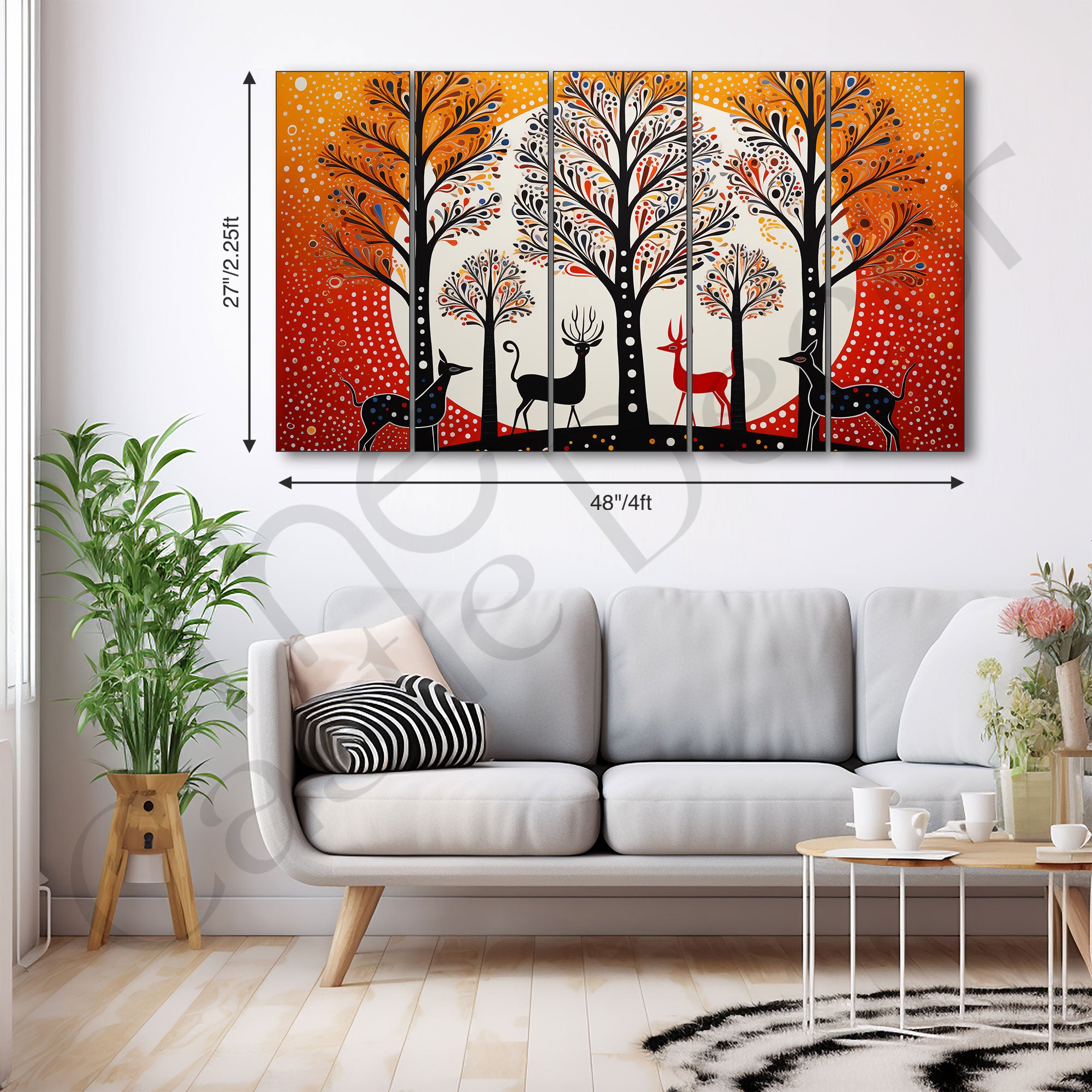 Warli Art Painting with frame Big Size Wall Art for living room,Bedroom,Drawing room,Hotels
