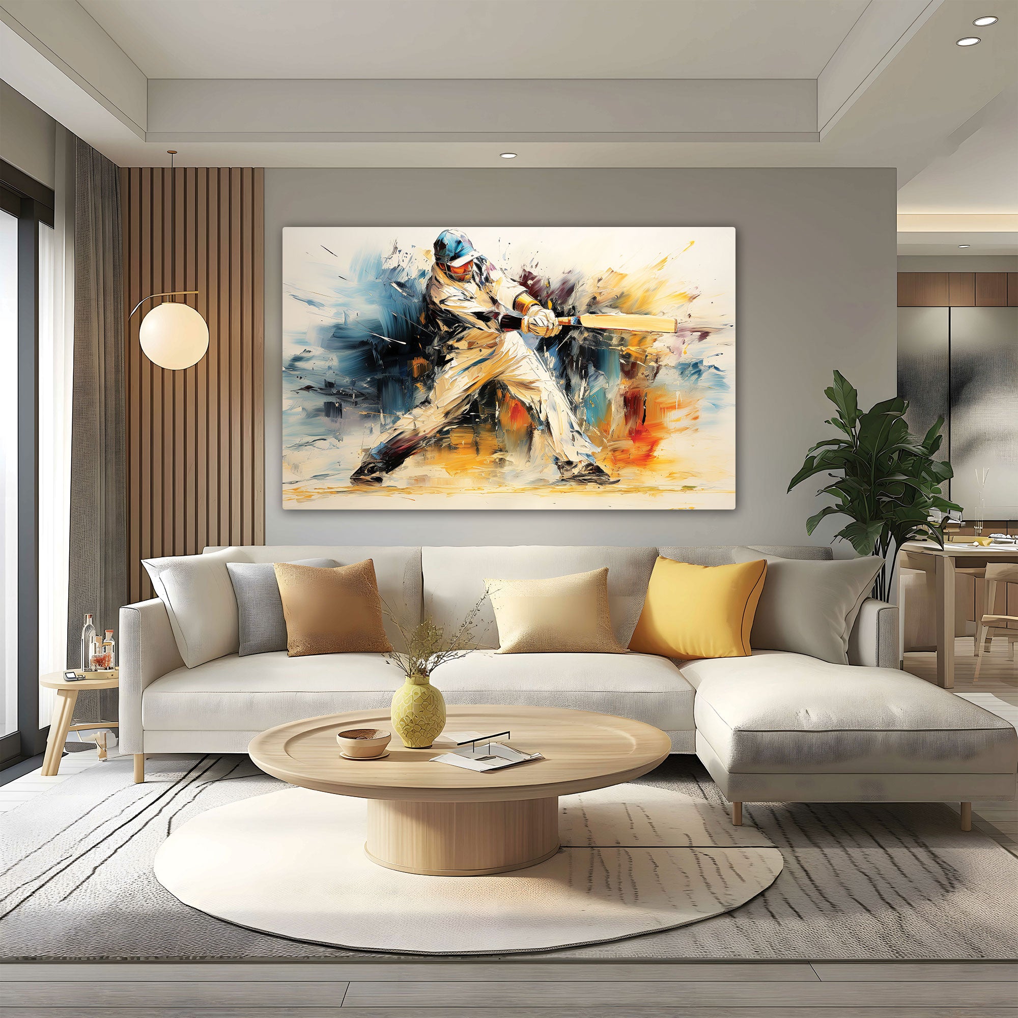 The Castle Decor cricket shot canvas/Sparkle painting Big Size Wall Art for living room,Bedroom,Drawing room,Hotels-Wooden Framed-Digital Painting