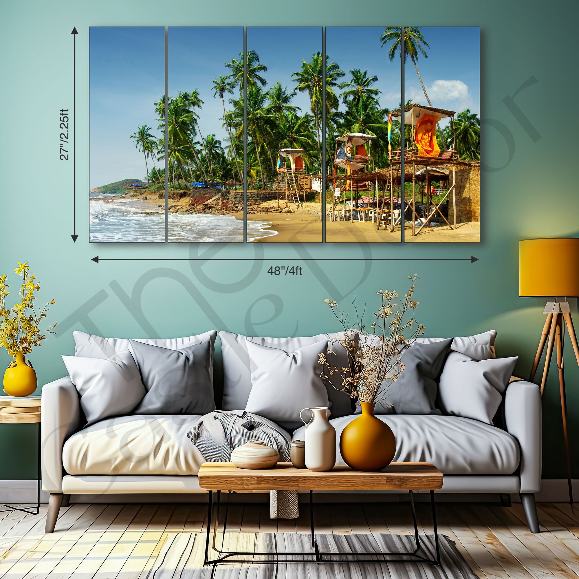 Kerala Sea Painting with frame Big Size Wall Art for living room,Bedroom,Drawing room,Hotels