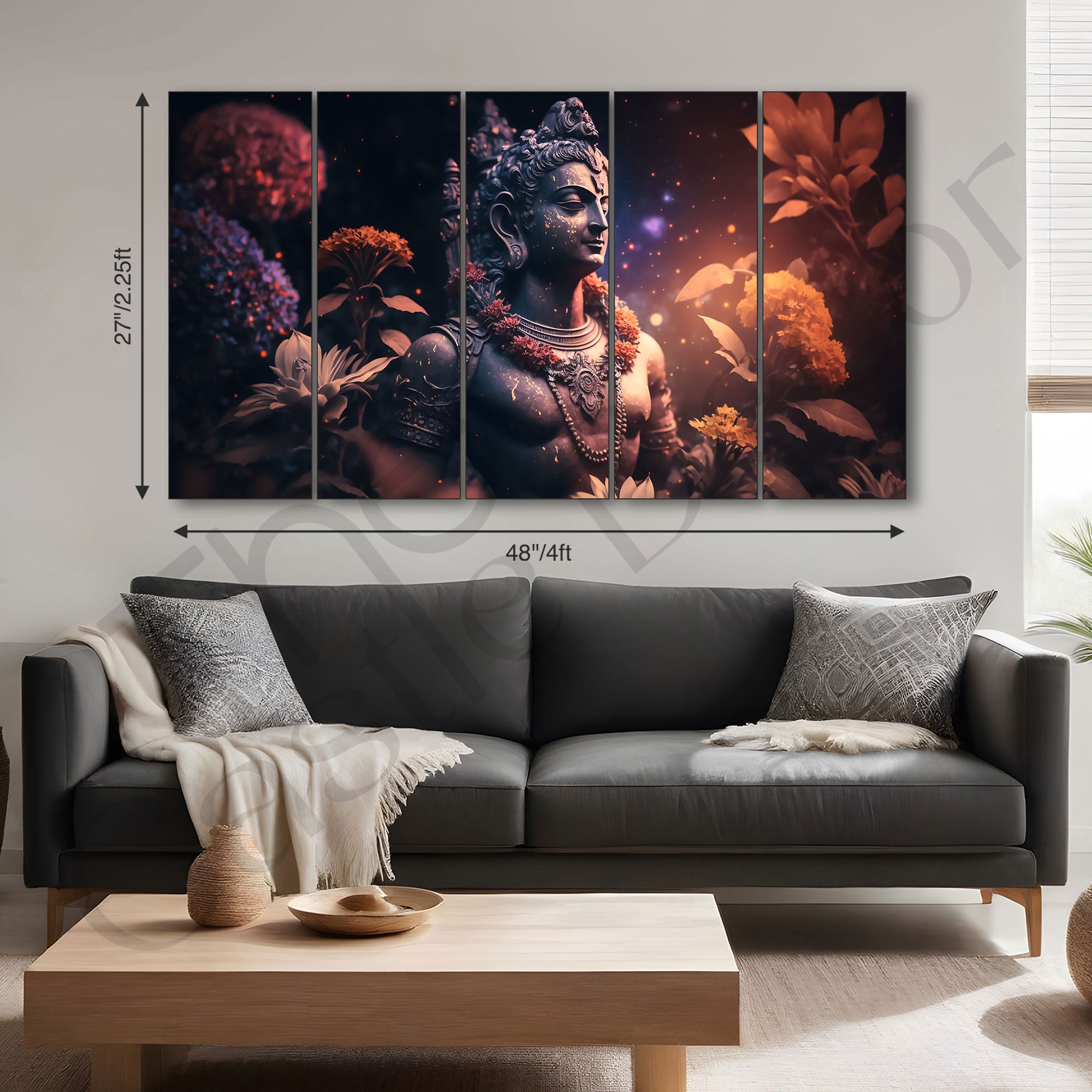 Lord Shiva Painting with frame Big Size Wall Art for living room,Bedroom,Drawing room,Hotels