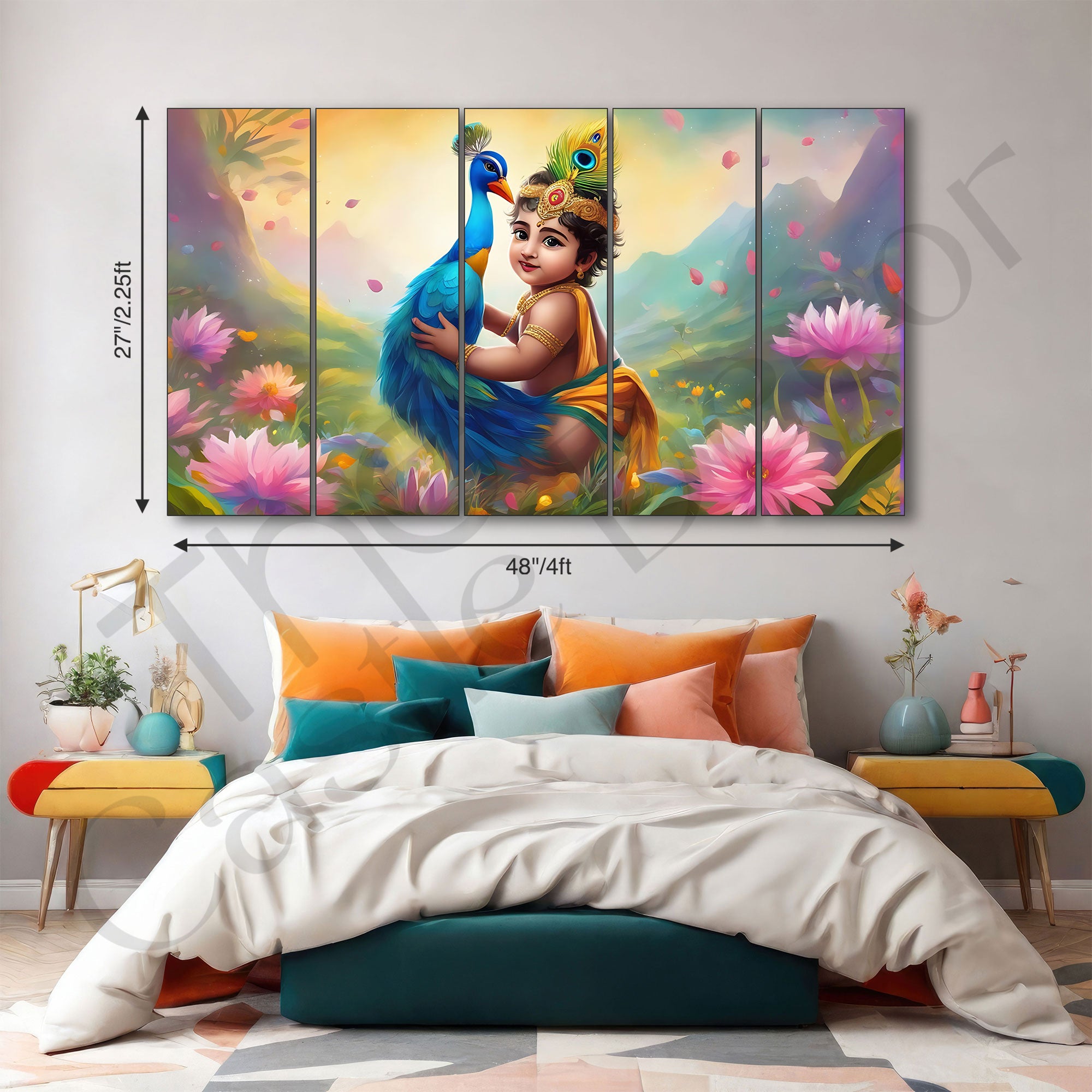 Bal Gopal Painting with frame Big Size Wall Art for living room,Bedroom,Drawing room,Hotels
