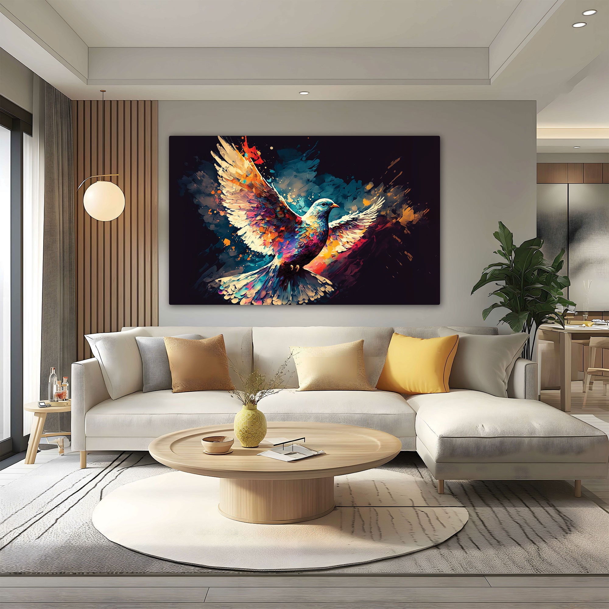 PigeonAbstract Canvas painting with frame Big Size Wall Art for living room,Bedroom,Drawing room,Hotels