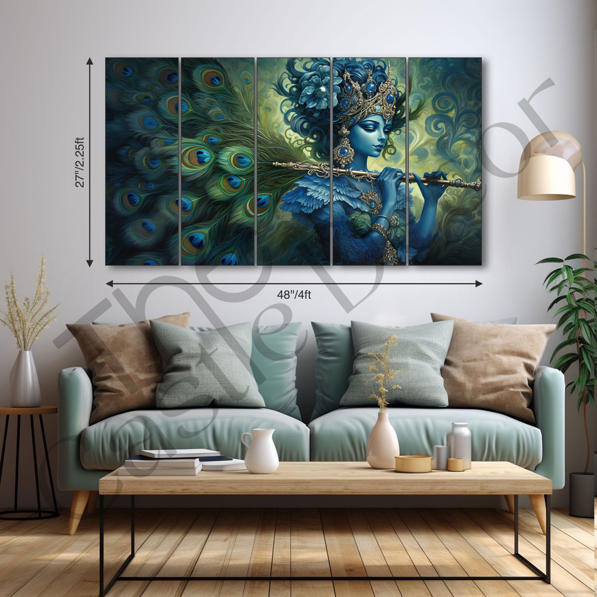Krishna Ji Painting with frame Big Size Wall Art for living room,Bedroom,Drawing room,Hotels