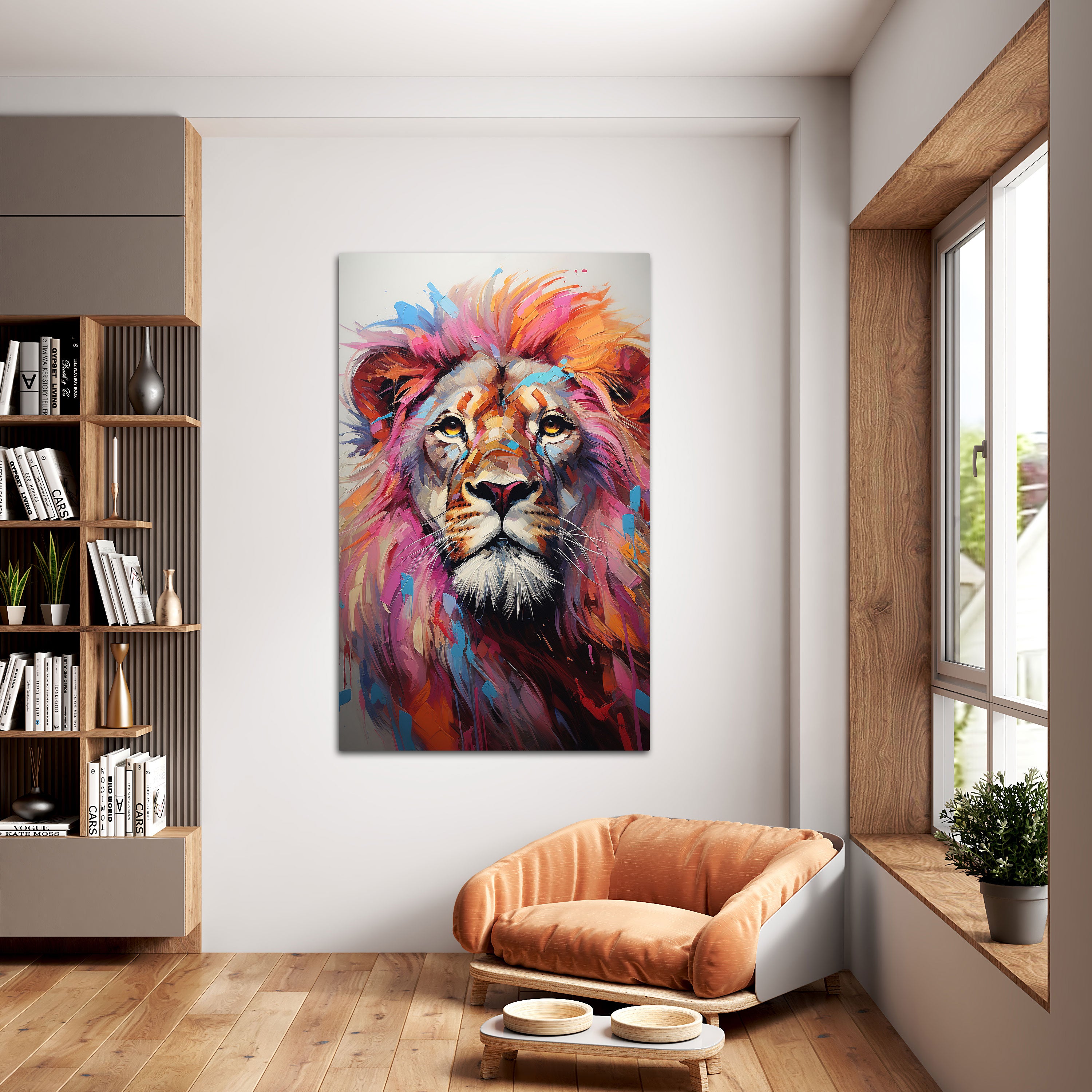 LionAbstract Canvas painting with frame Big Size Wall Art for living room,Bedroom,Drawing room,Hotels