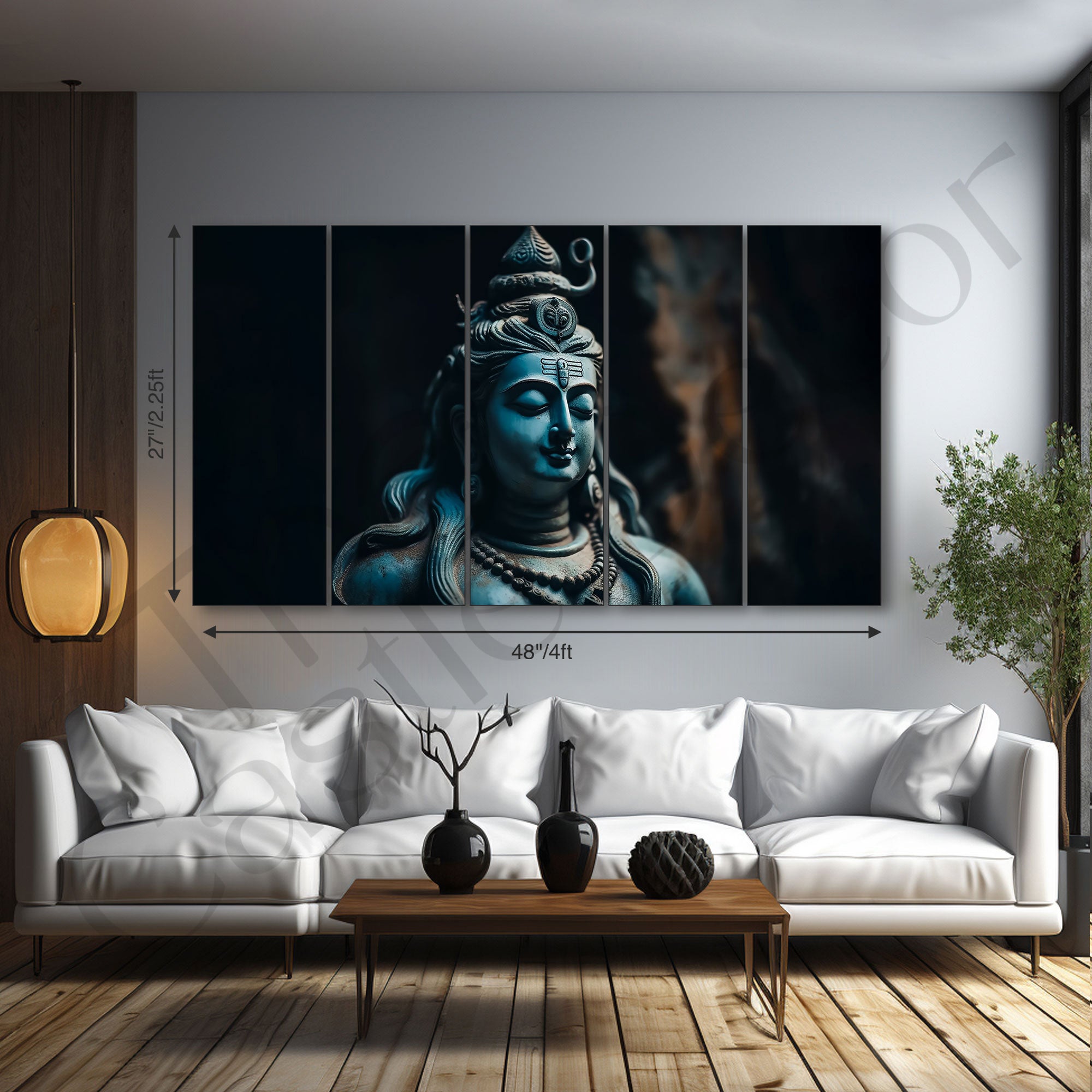 Lord Shiva Painting with frame Big Size Wall Art for living room,Bedroom,Drawing room,Hotels