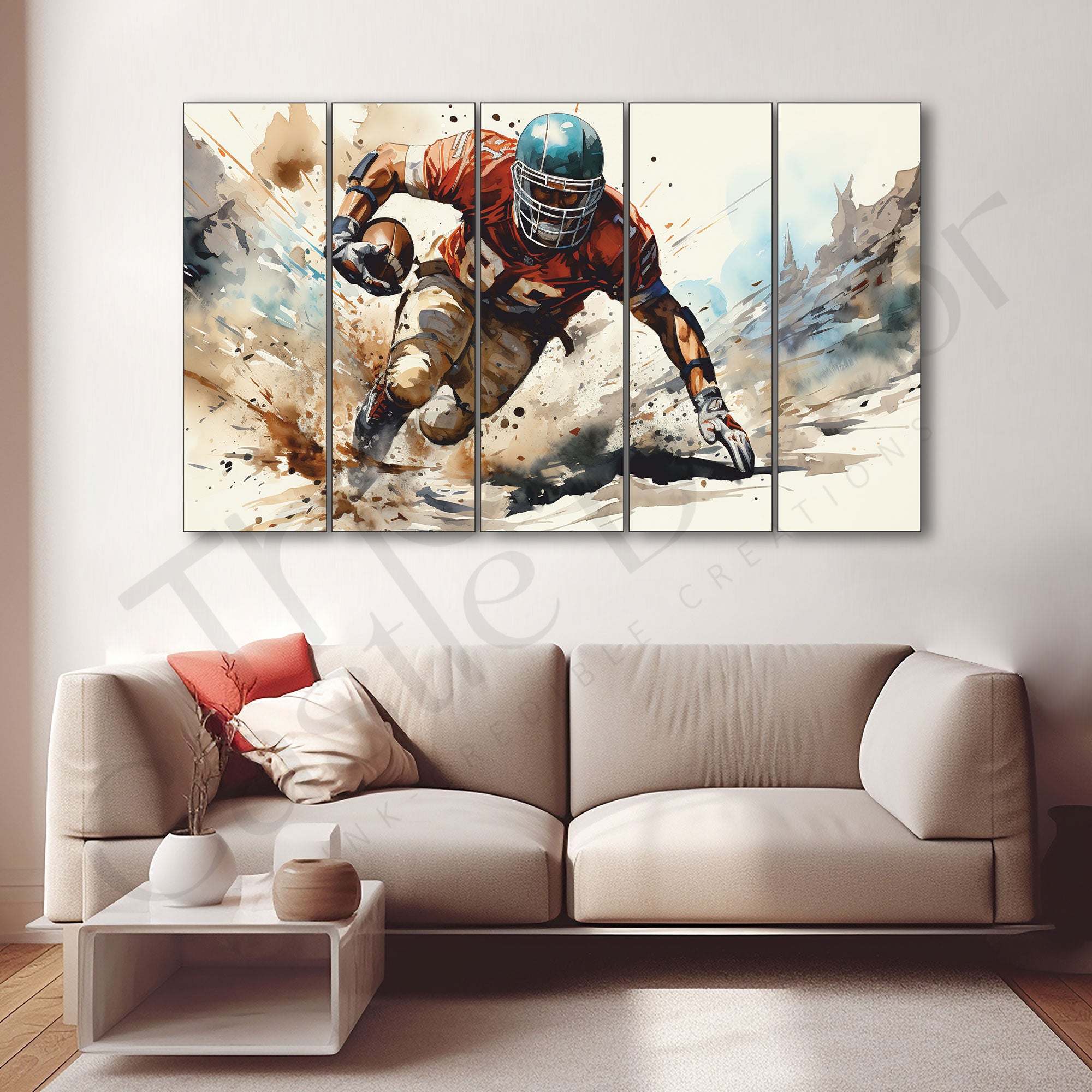 Rugby Painting Set of 5 for Home Decoration