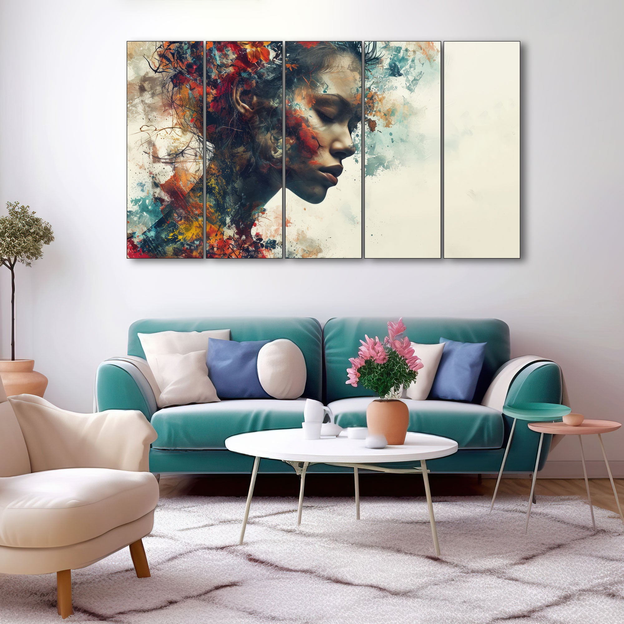 Woman Abstract Painting with frame Big Size Wall Art for living room,Bedroom,Drawing room,Hotels