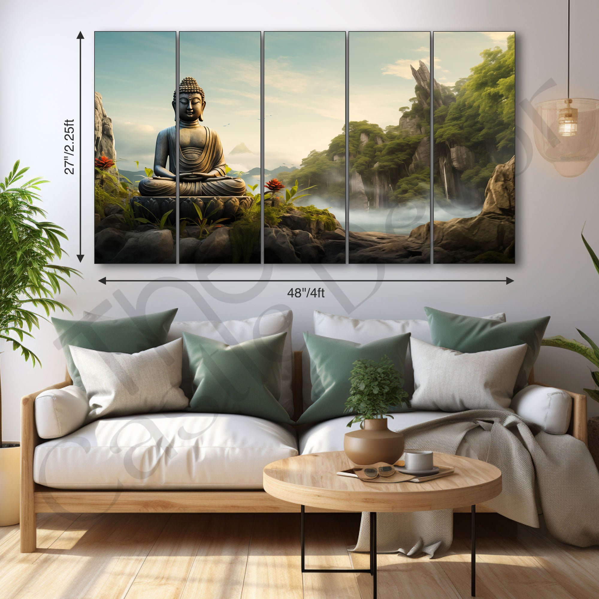 Lord Budha Painting with frame Big Size Wall Art for living room,Bedroom,Drawing room,Hotels