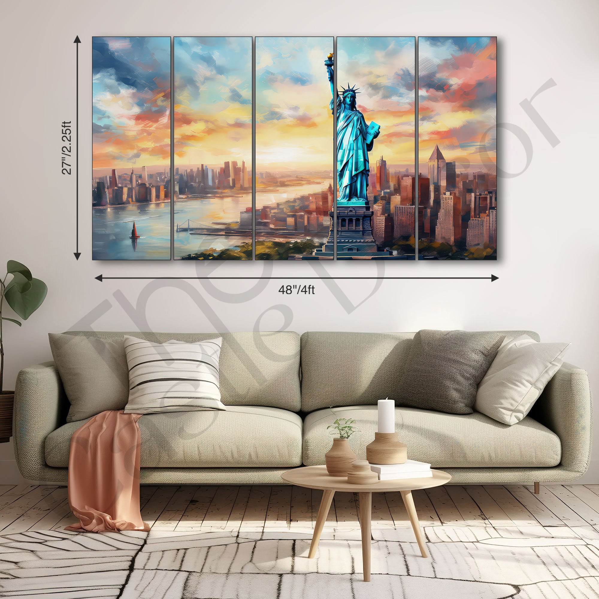 Statue of Liberty Painting with frame Big Size Wall Art for living room,Bedroom,Drawing room,Hotels