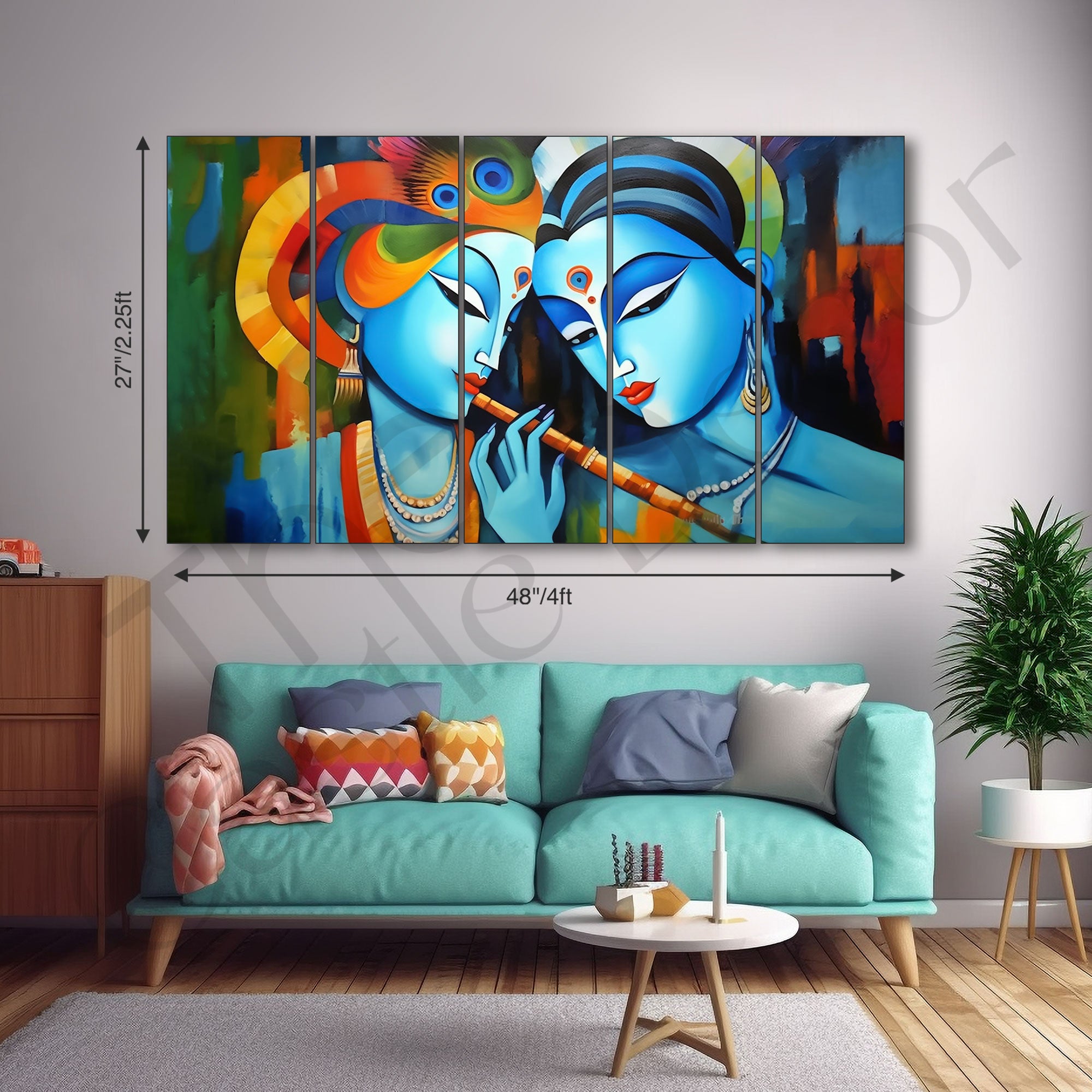 Radha Krishna Painting with frame Big Size Wall Art for living room,Bedroom,Drawing room,Hotels