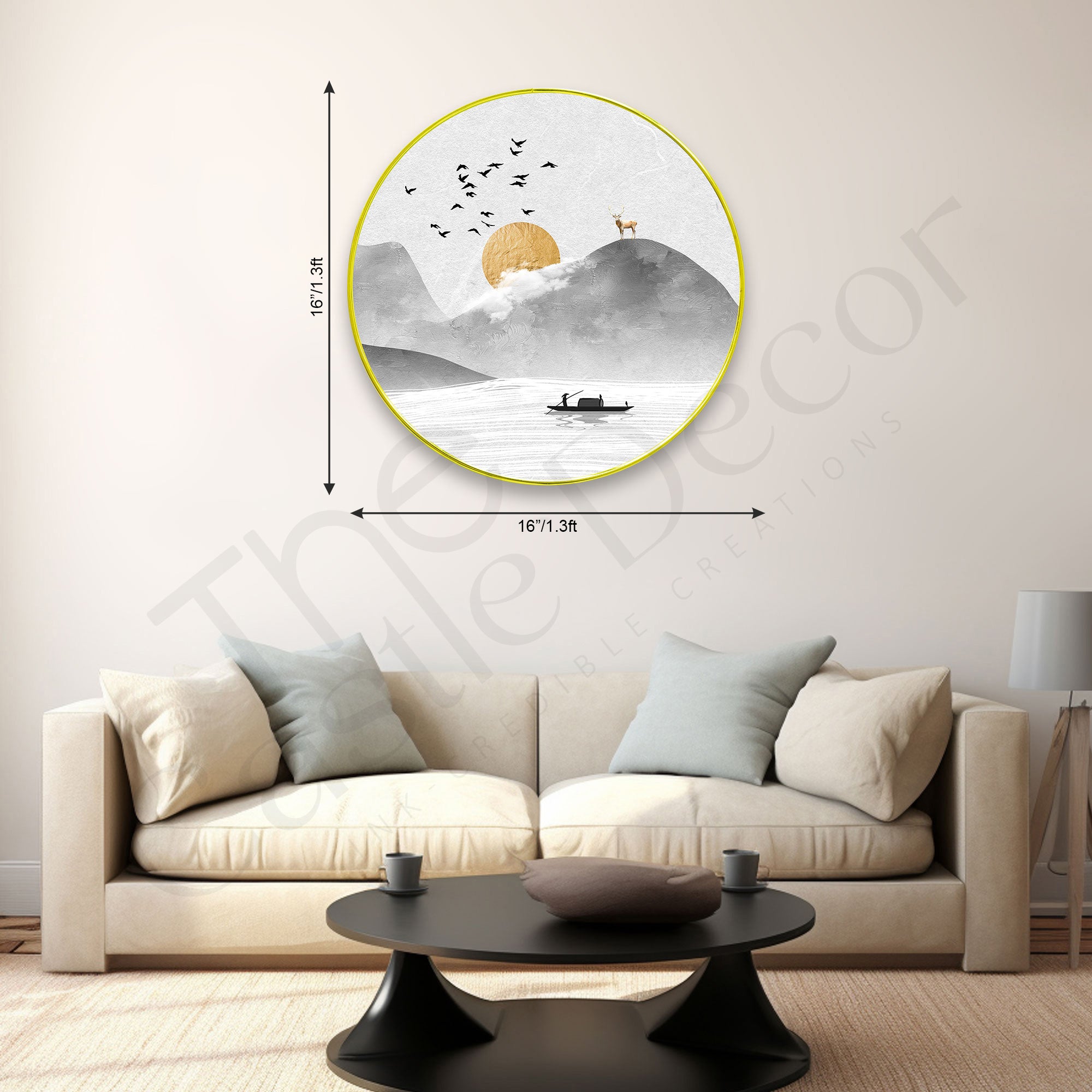 Sunset Sparkle Wooden Wall Plate for Home Decoration Art-33