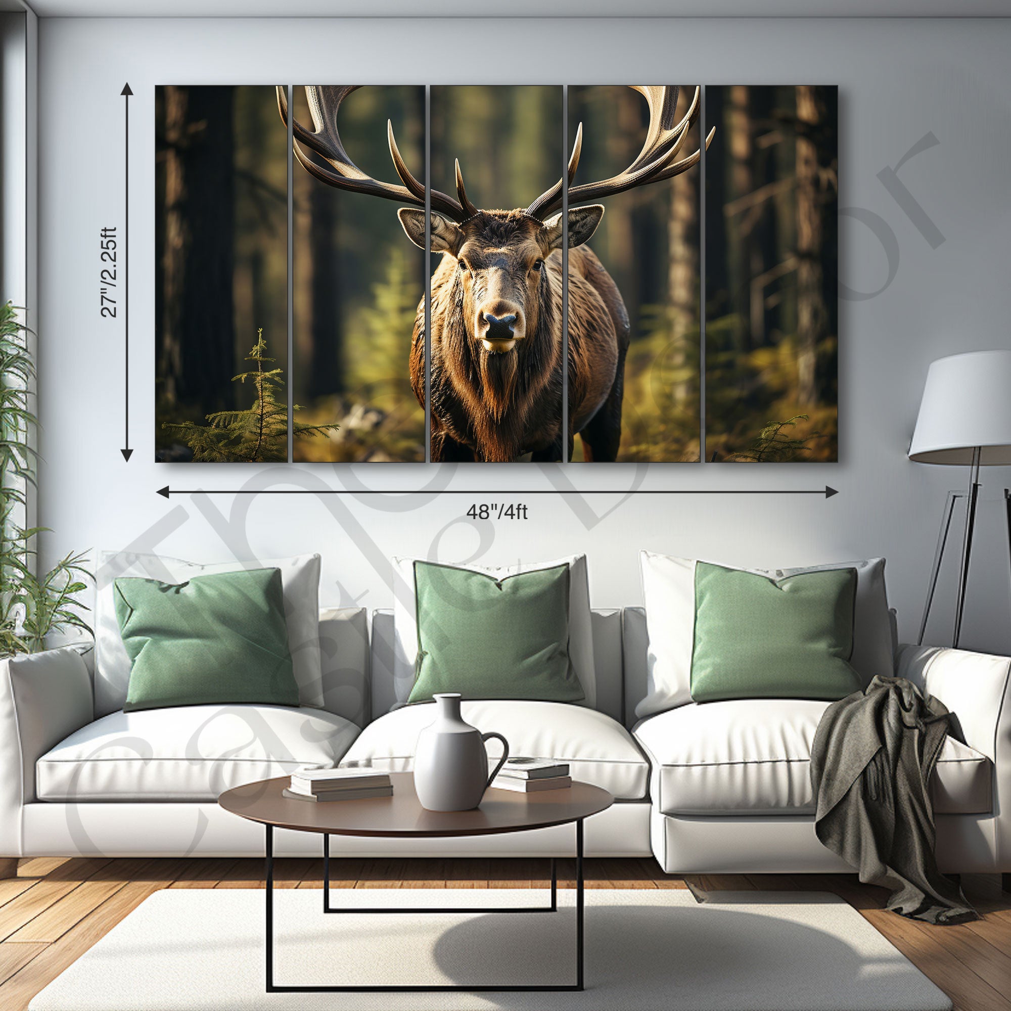 Deer Painting with frame Big Size Wall Art for living room,Bedroom,Drawing room,Hotels