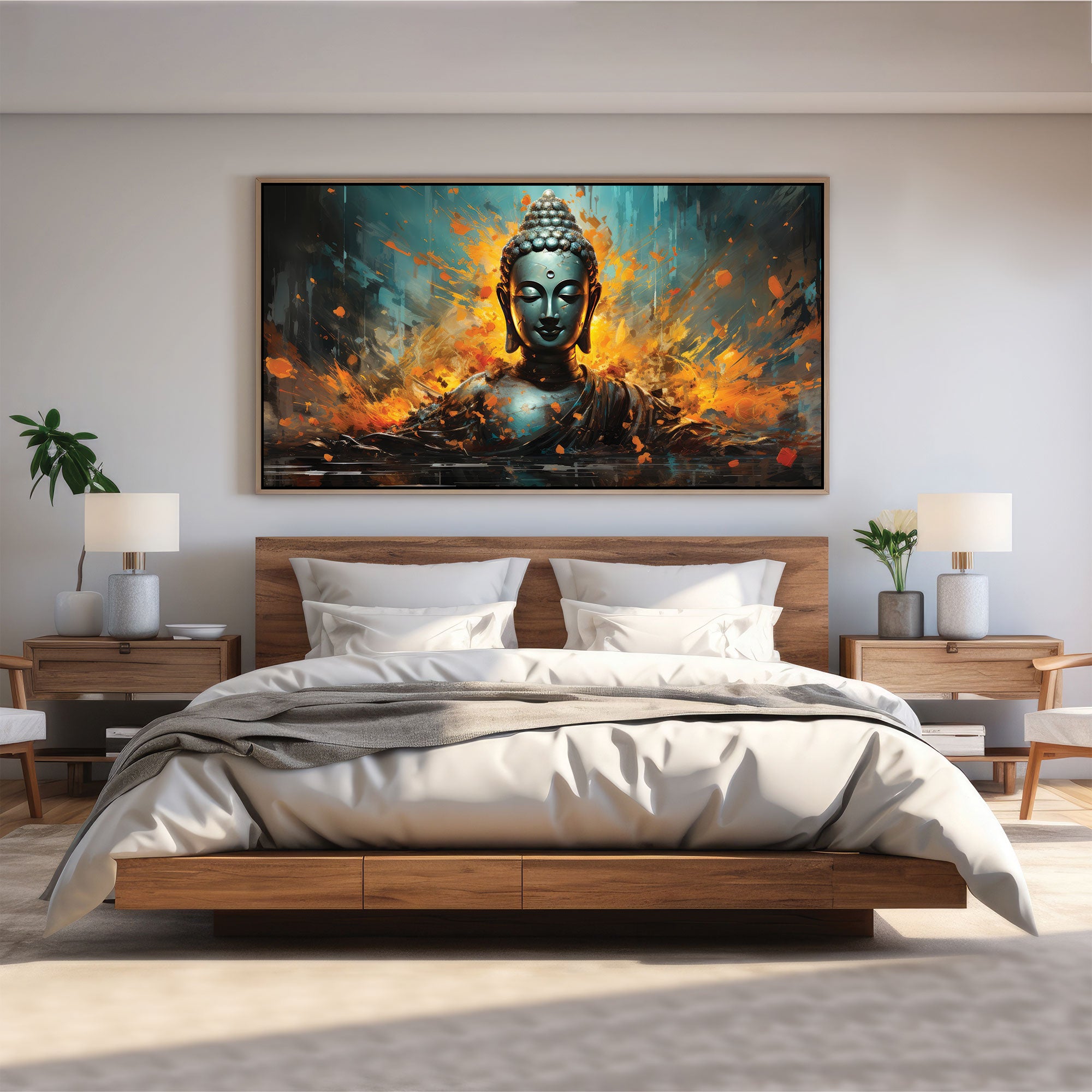 BudhhismAbstract Canvas painting with frame Big Size Wall Art for living room,Bedroom,Drawing room,Hotels