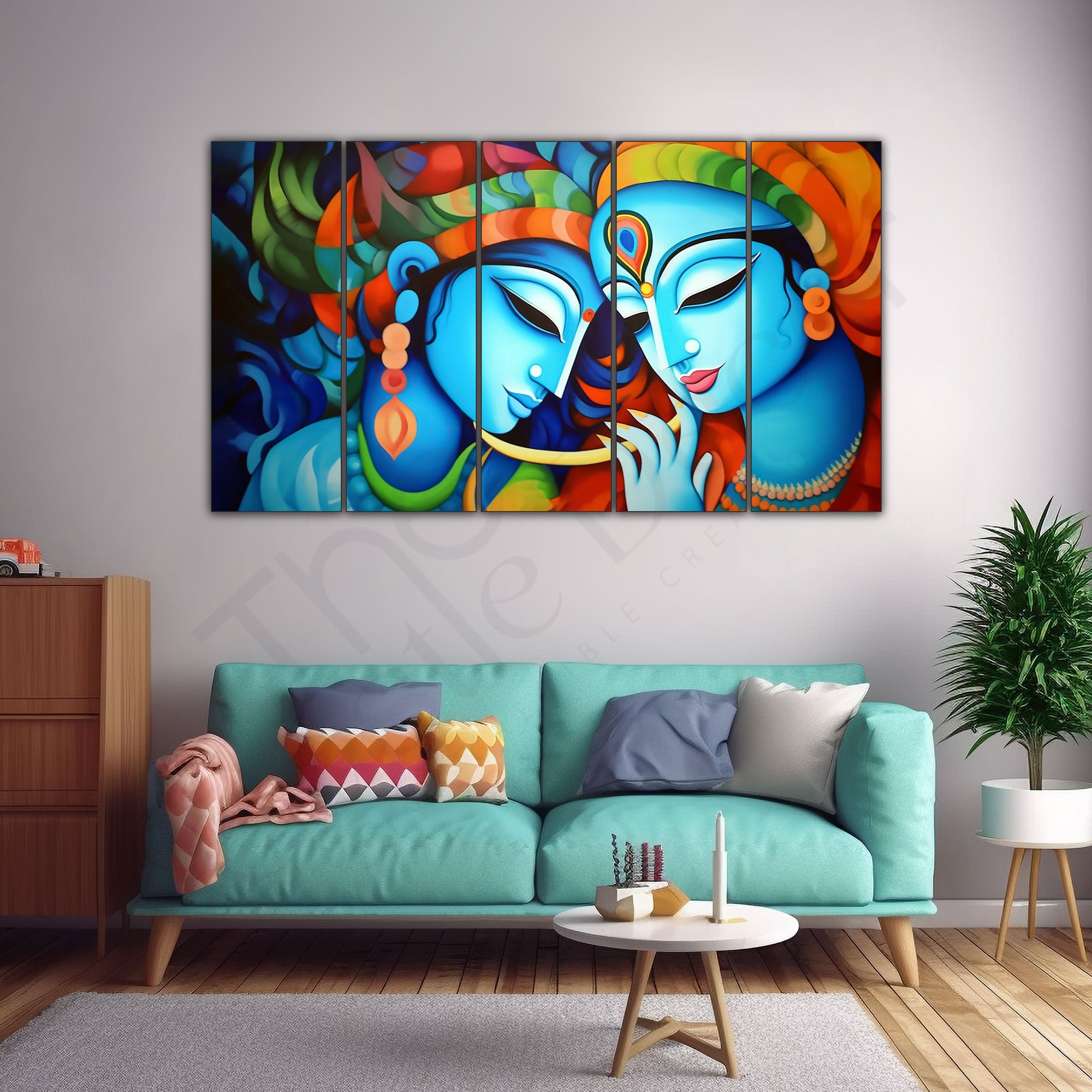 Radha Krishna Painting with frame Big Size Wall Art for living room,Bedroom,Drawing room,Hotels 27x48"