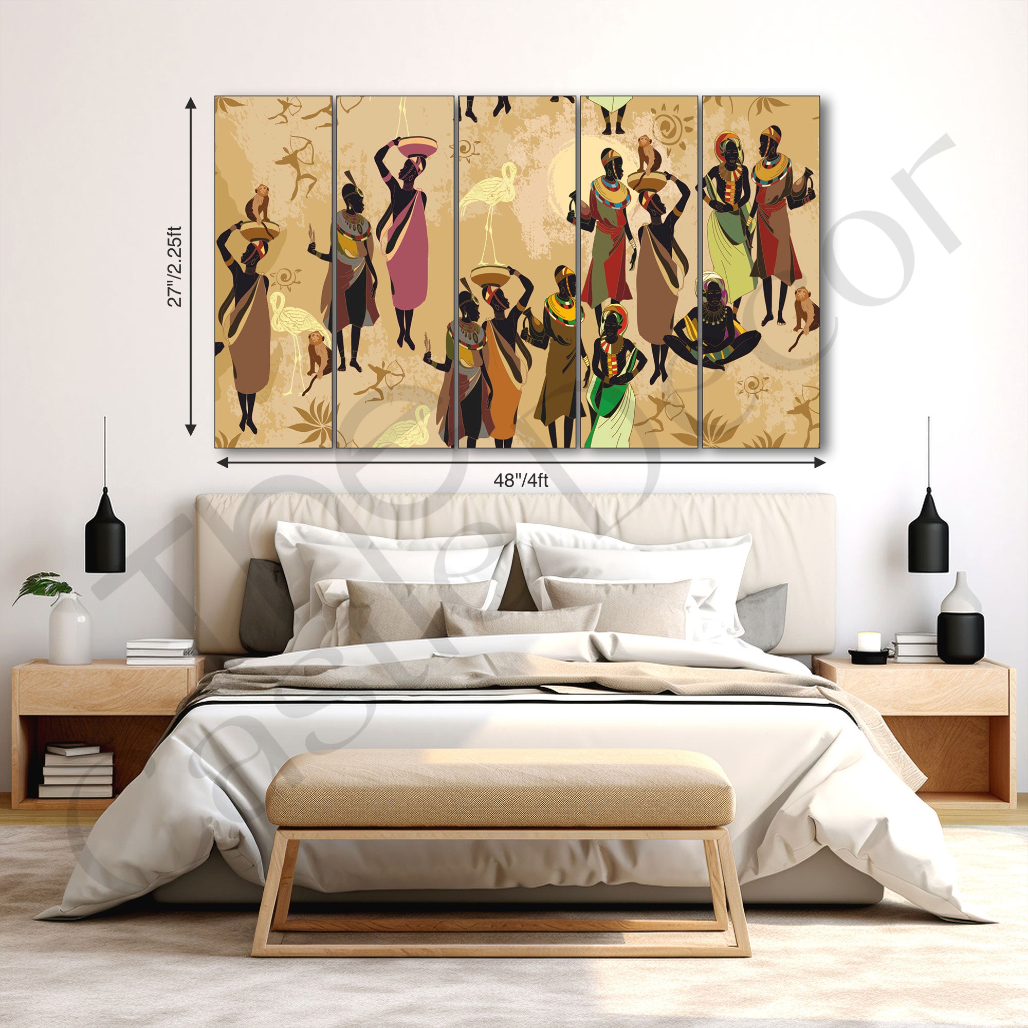 African Women Silhoutte Painting with frame Big Size Wall Art for living room,Bedroom,Drawing room,Hotels