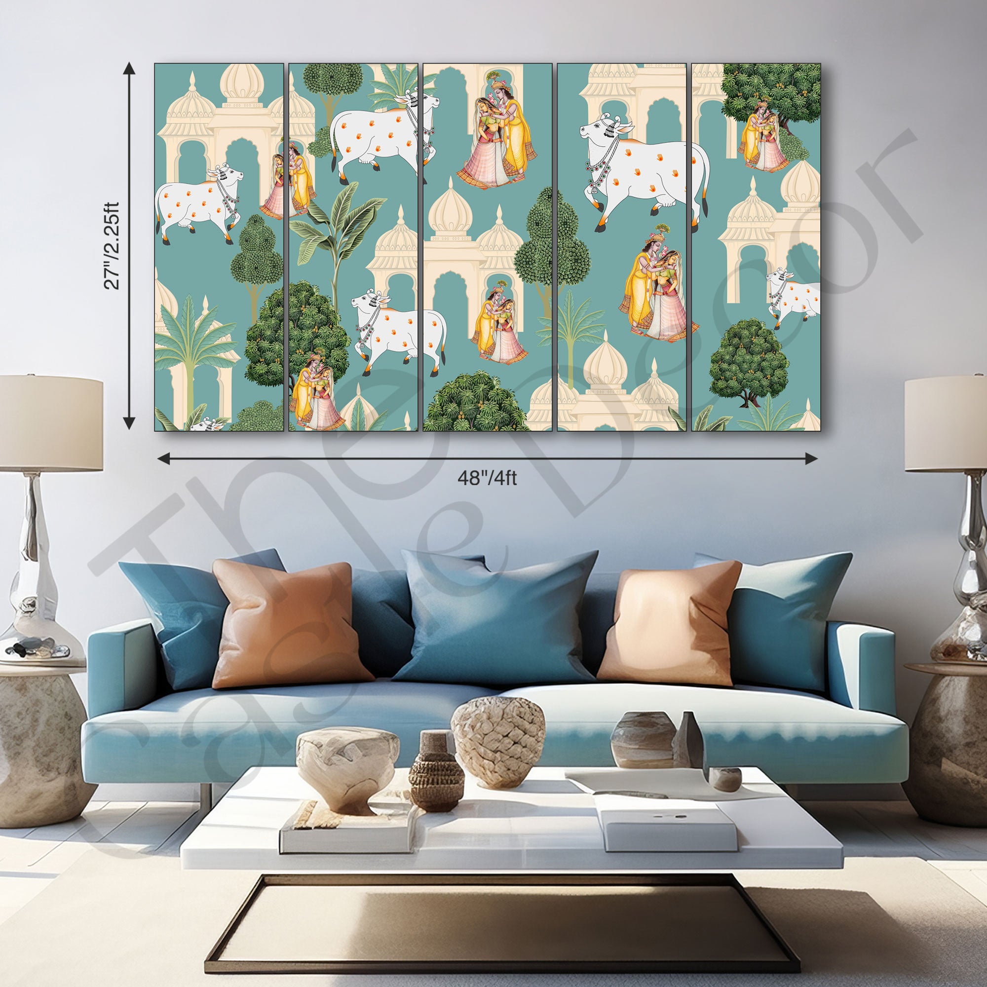 Pichwai Painting with frame Big Size Wall Art for living room,Bedroom,Drawing room,Hotels