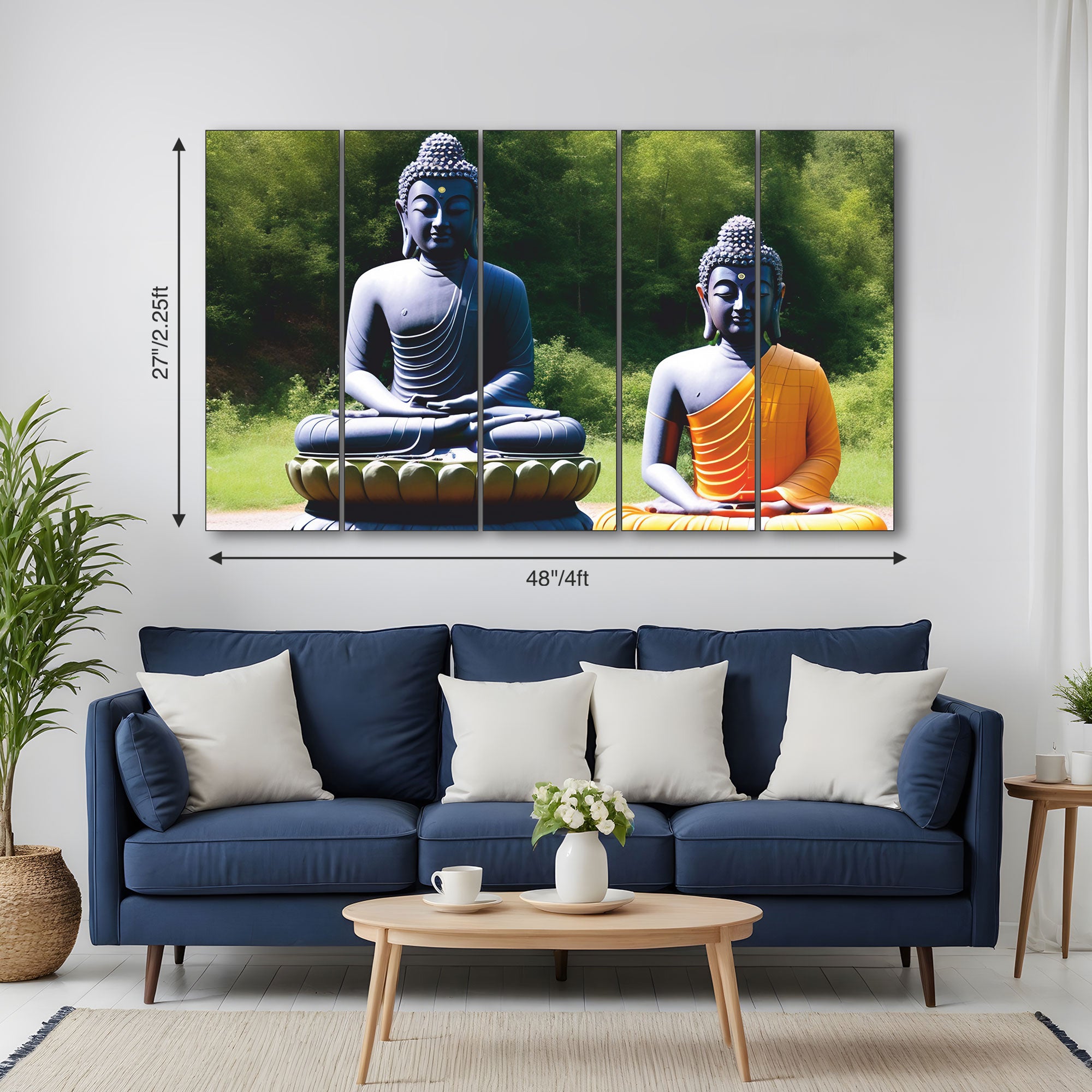 Lord Budha Painting with frame Big Size Wall Art for living room,Bedroom,Drawing room,Hotels
