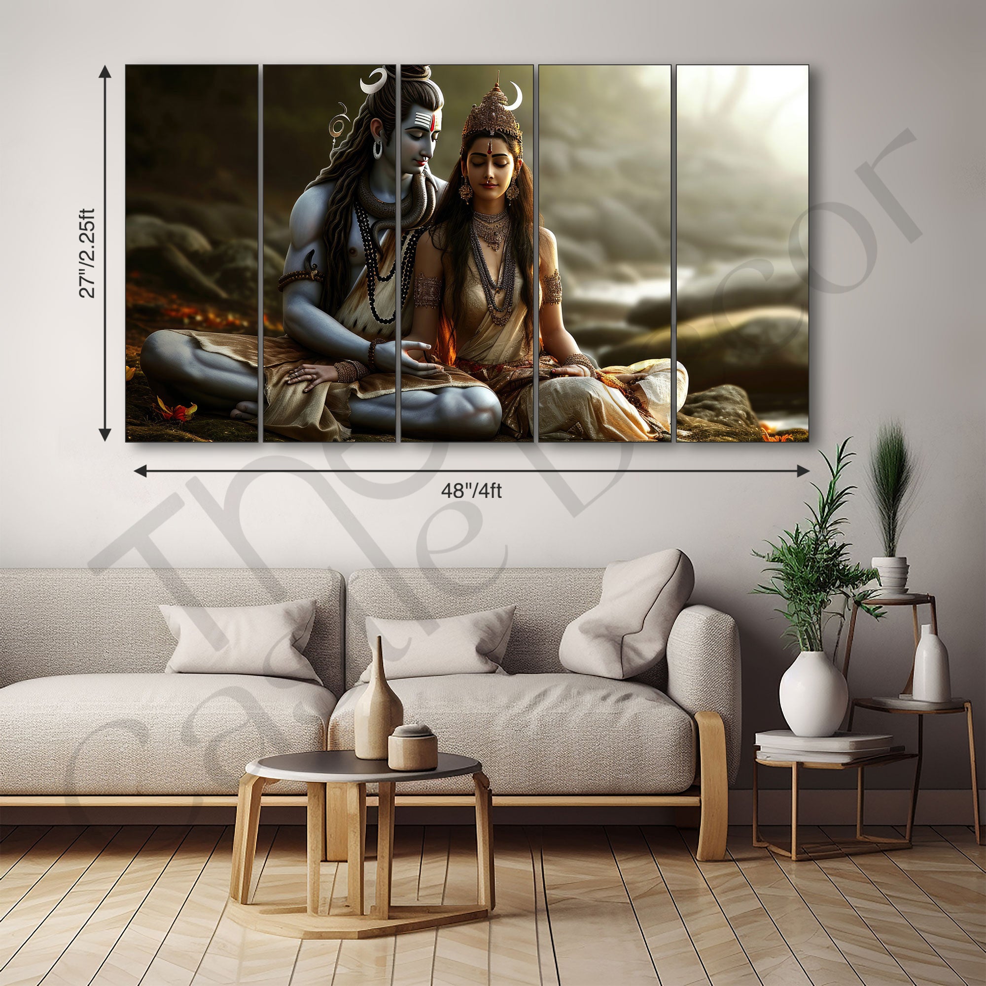 Shiv Parvati Painting with frame Big Size Wall Art for living room,Bedroom,Drawing room,Hotels