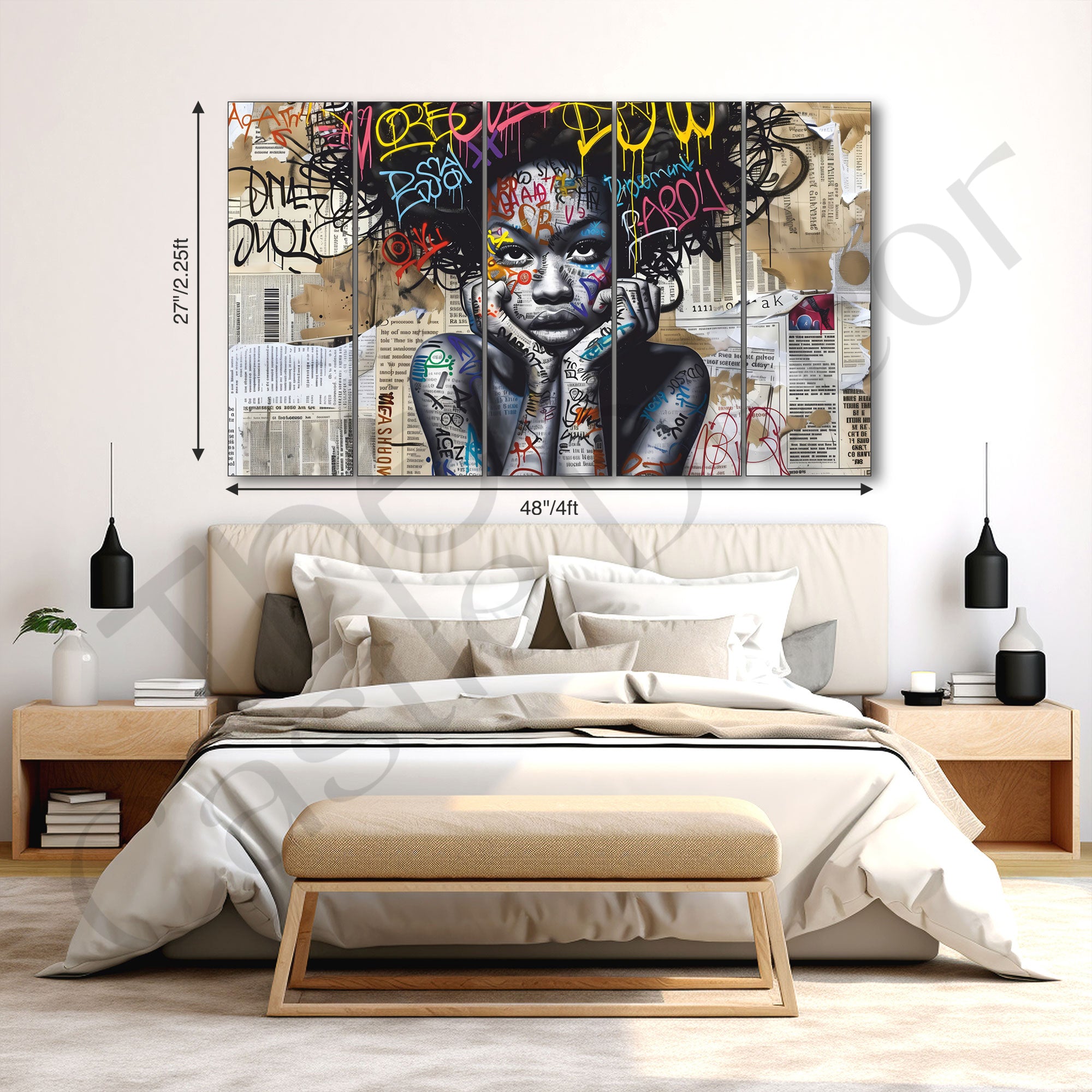 Woman Abstract Painting with frame Big Size Wall Art for living room,Bedroom,Drawing room,Hotels