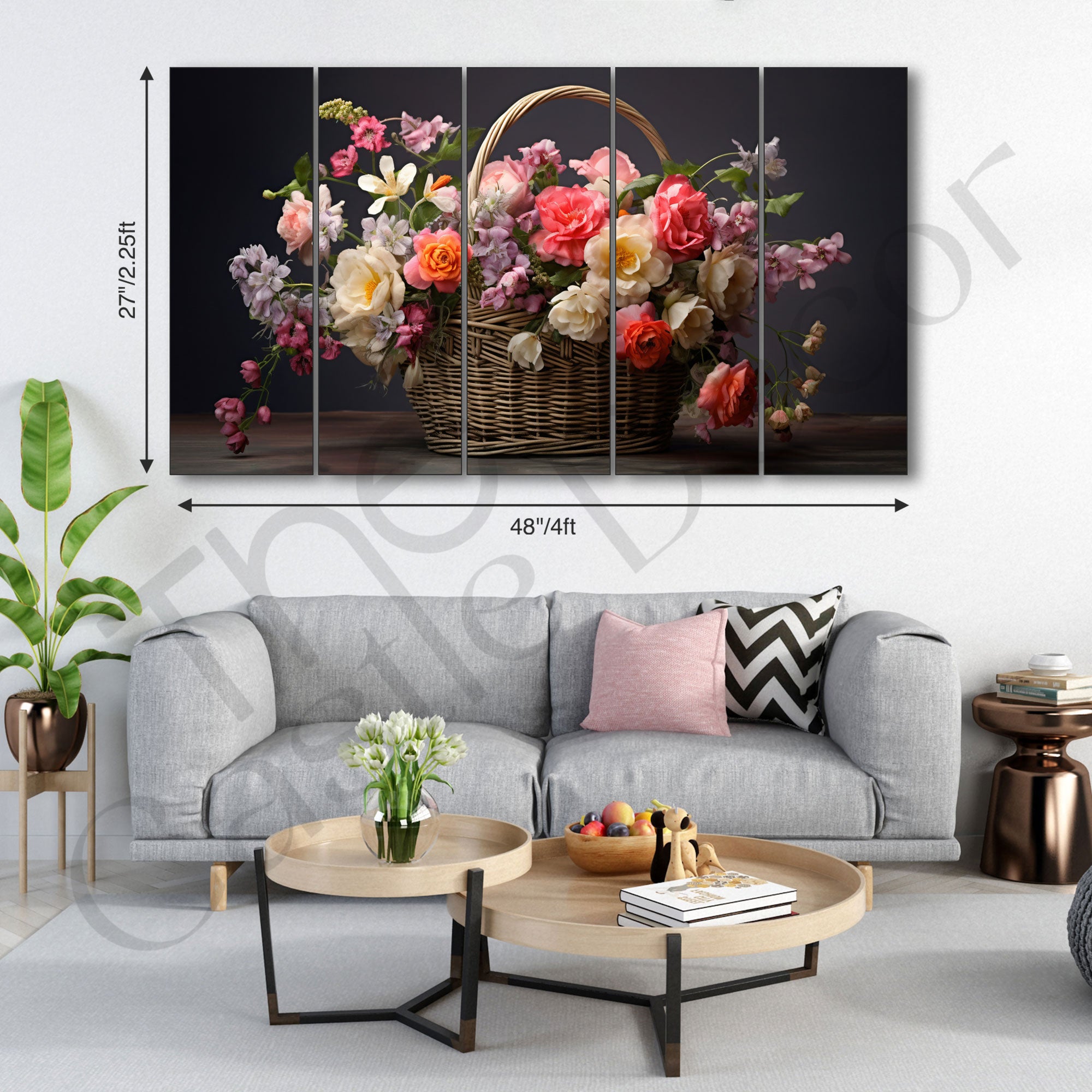 Flowers Painting with frame Big Size Wall Art for living room,Bedroom,Drawing room,Hotels