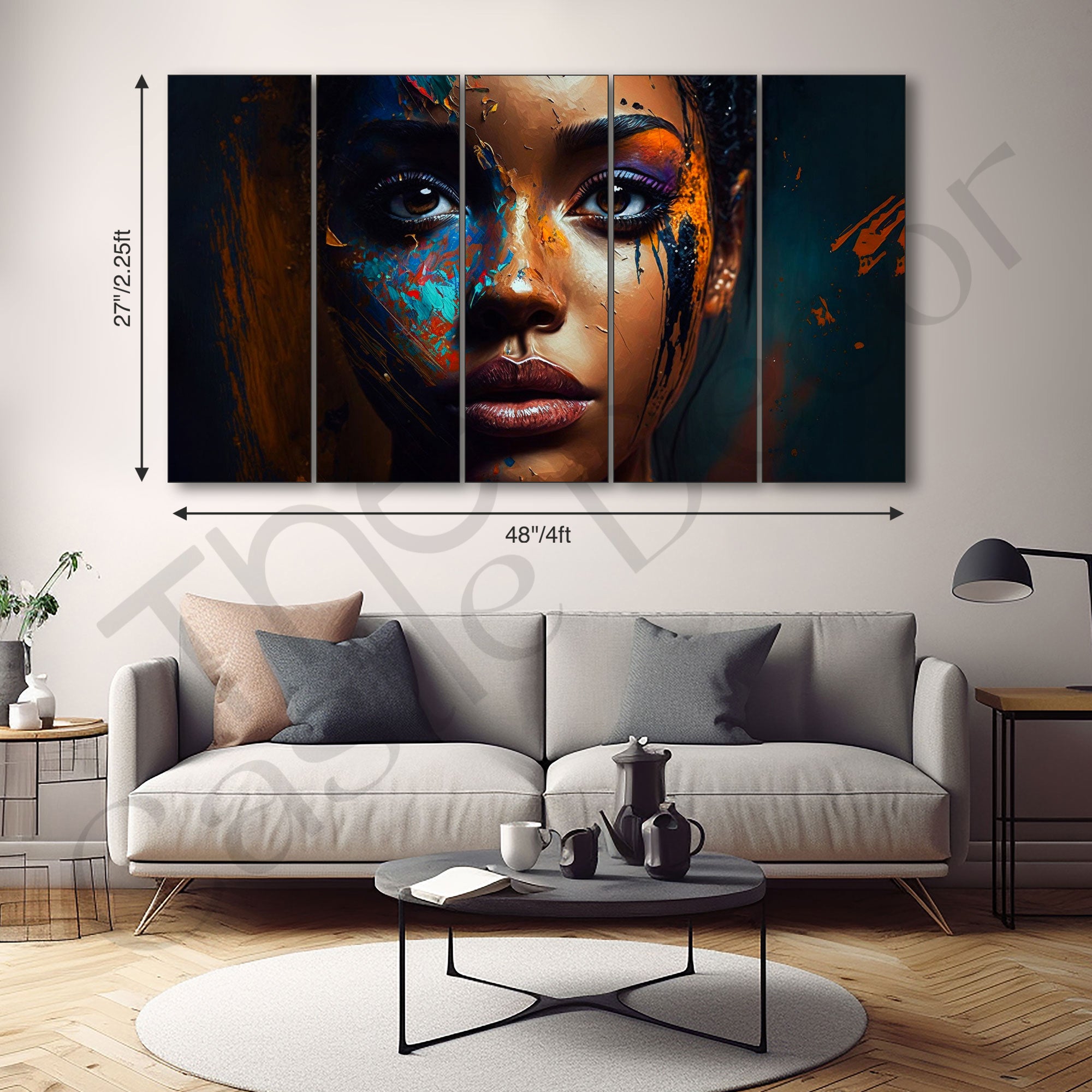 Woman Abstract Painting with frame Big Size Wall Art for living room,Bedroom,Drawing room,Hotels