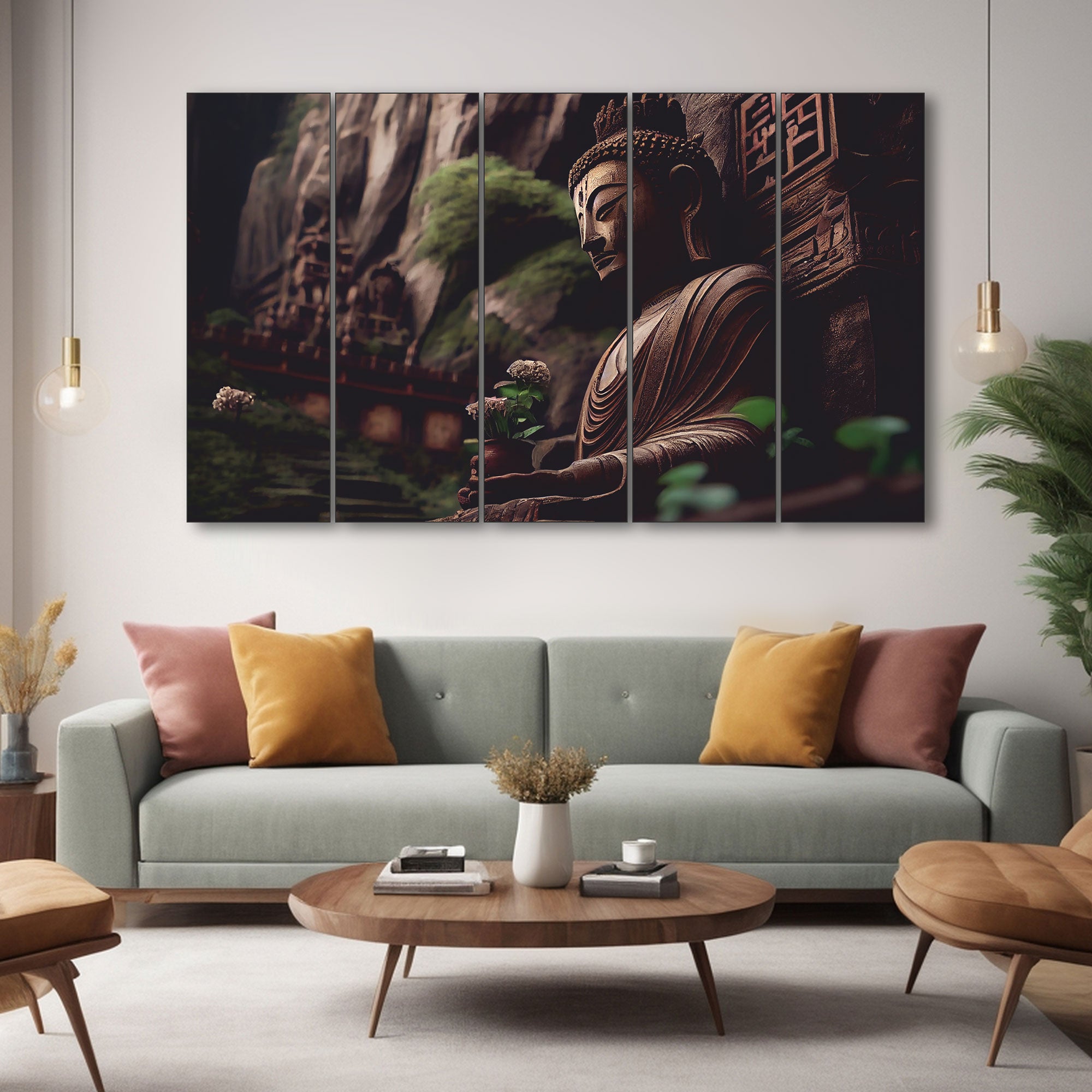 Lord Budha Painting with frame Big Size Wall Art for living room,Bedroom,Drawing room,Hotels