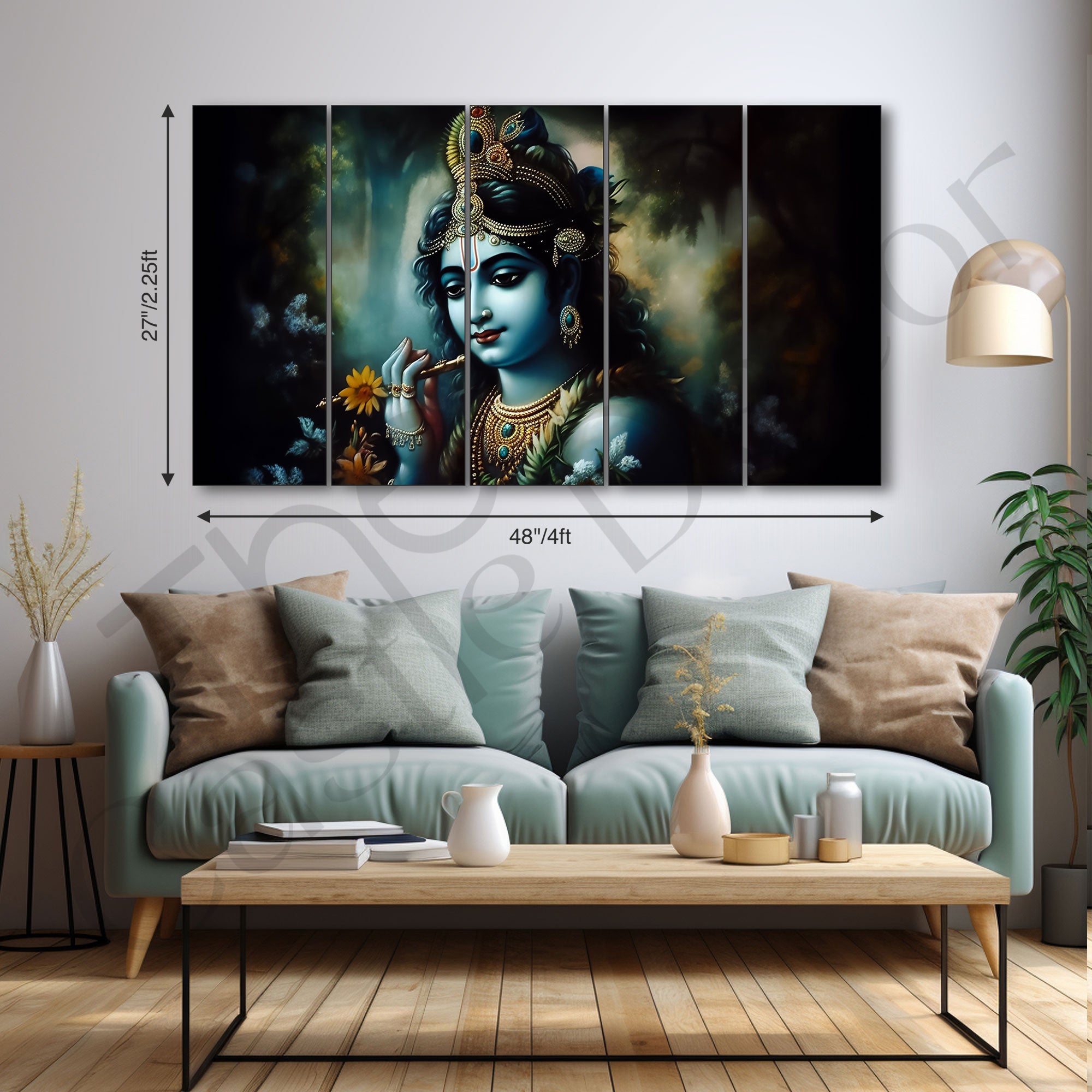 Krishna Ji Painting with frame Big Size Wall Art for living room,Bedroom,Drawing room,Hotels
