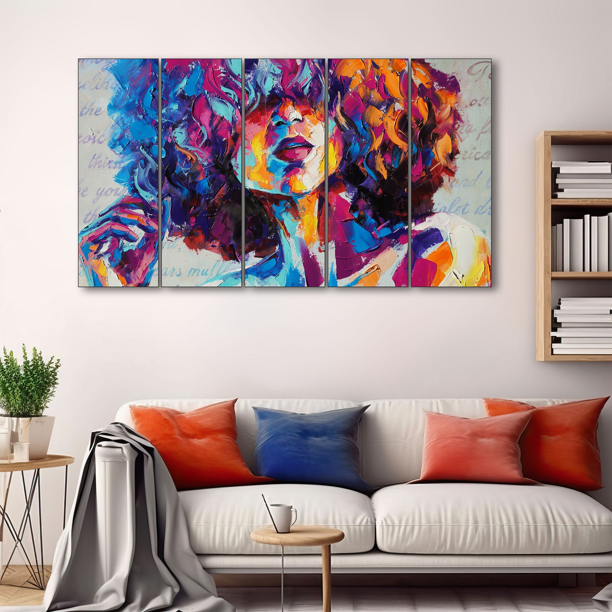 Woman Abstract Painting with frame Big Size Wall Art for living room,Bedroom,Drawing room,Hotels 27x48"