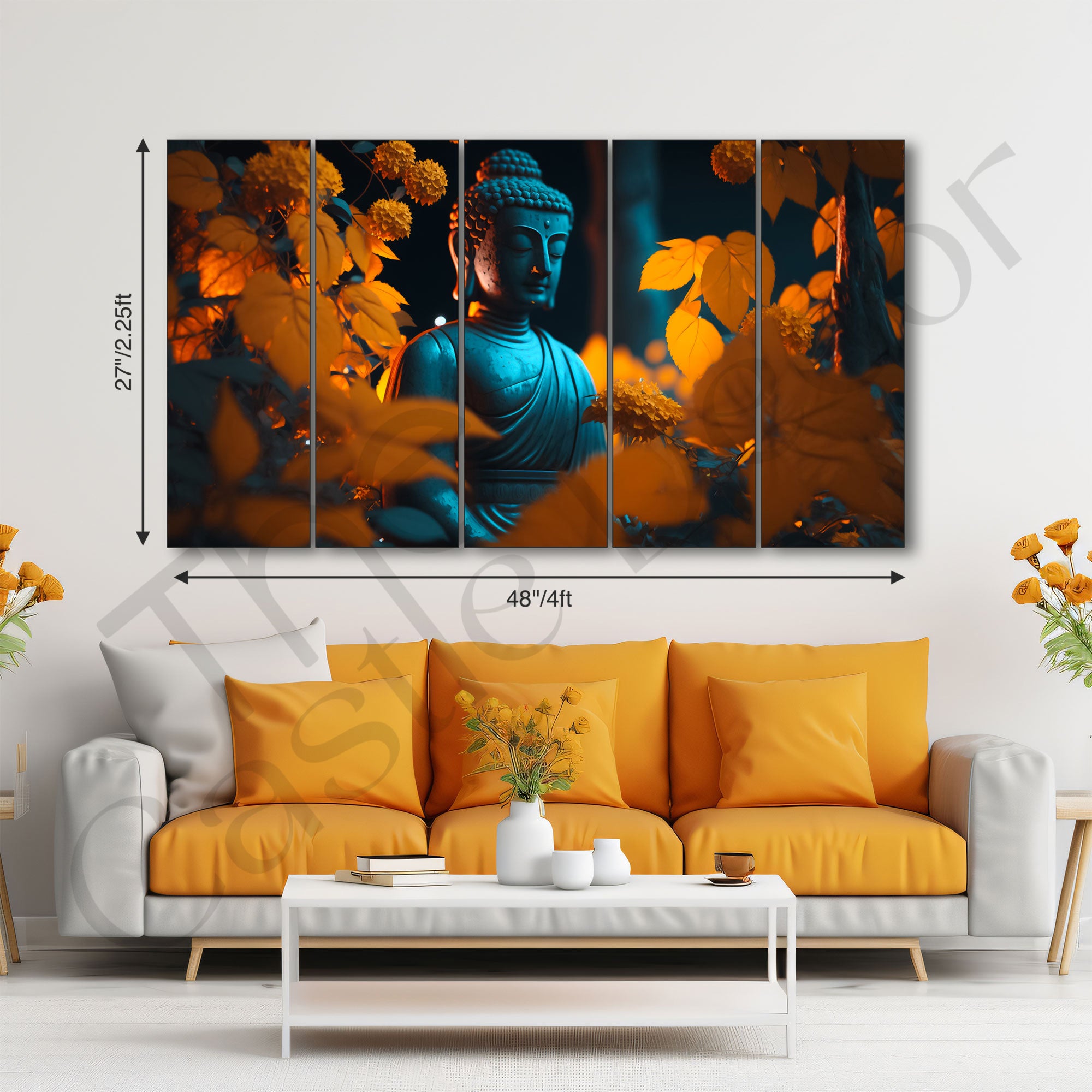 Lord Budha Painting with frame Big Size Wall Art for living room,Bedroom,Drawing room,Hotels