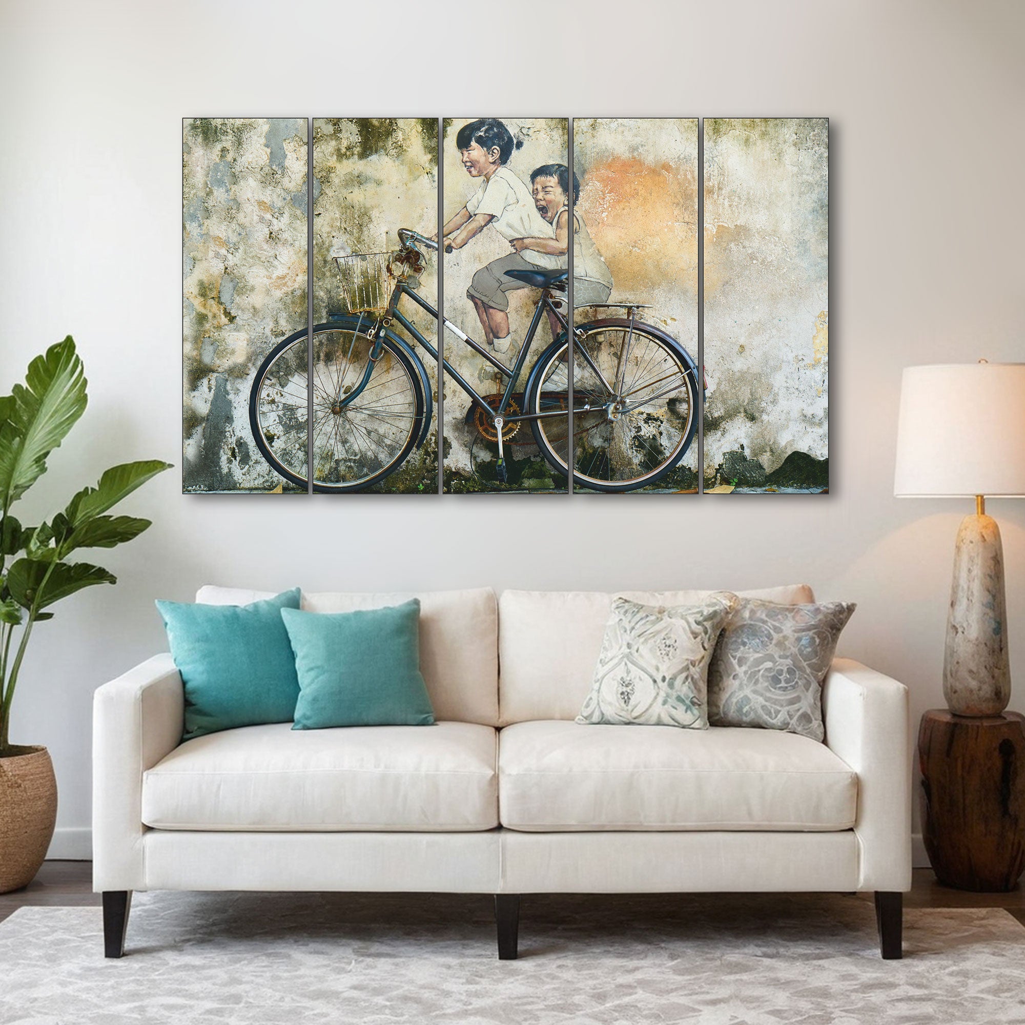 Cycle Painting with frame Big Size Wall Art for living room,Bedroom,Drawing room,Hotels