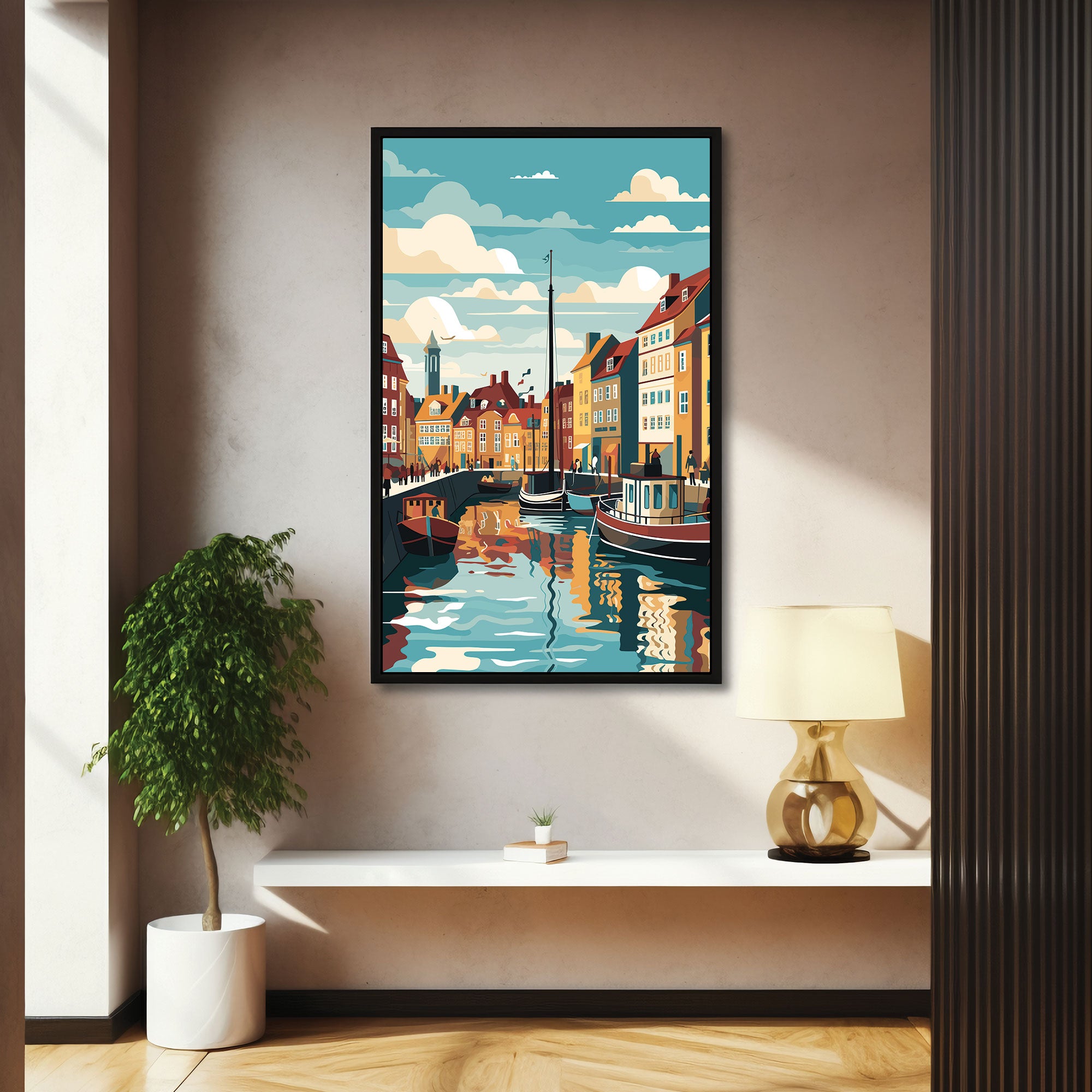 riverAbstract Canvas painting with frame Big Size Wall Art for living room,Bedroom,Drawing room,Hotels