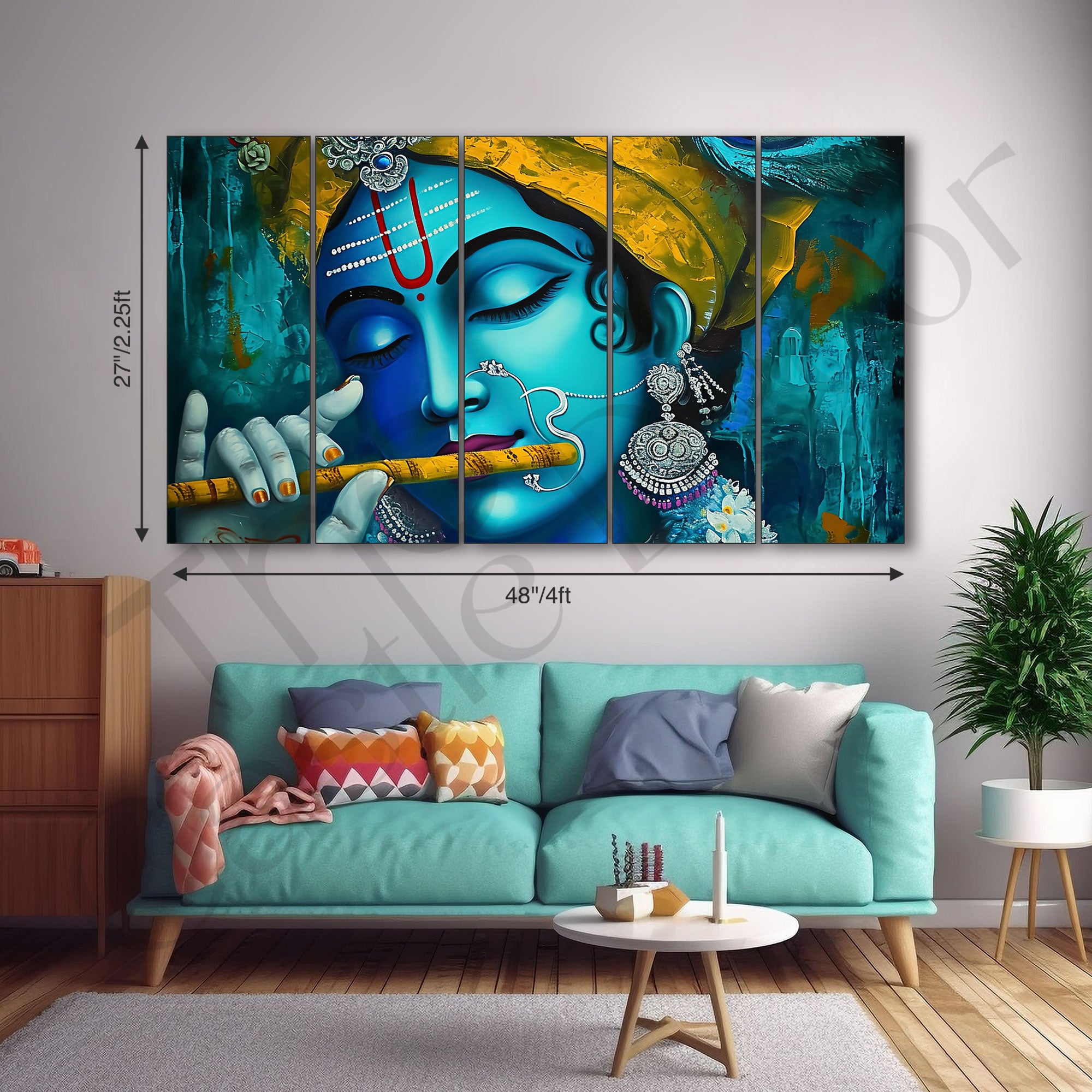 Radha Krishna Painting with frame Big Size Wall Art for living room,Bedroom,Drawing room,Hotels