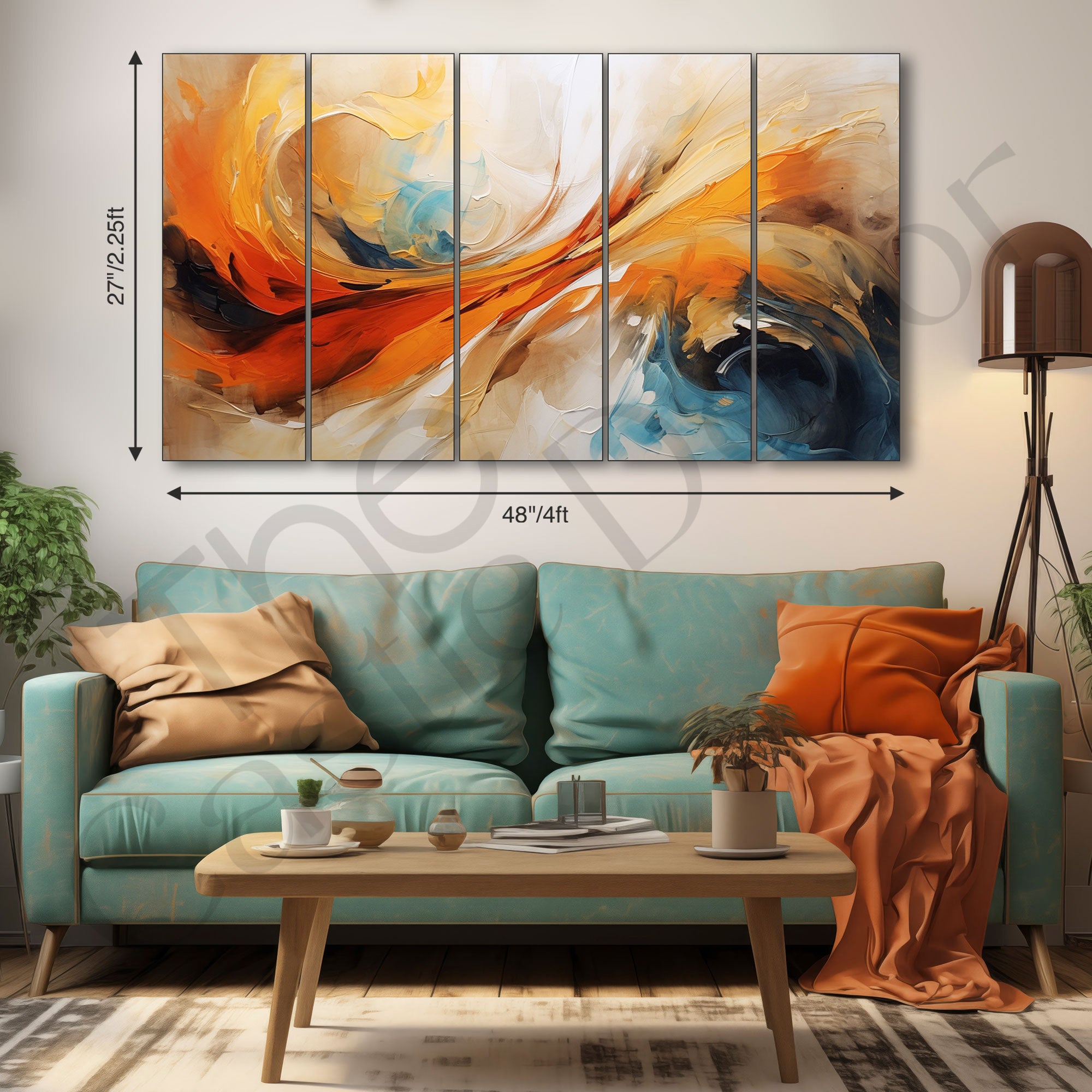 Abstract Painting with frame Big Size Wall Art for living room,Bedroom,Drawing room,Hotels