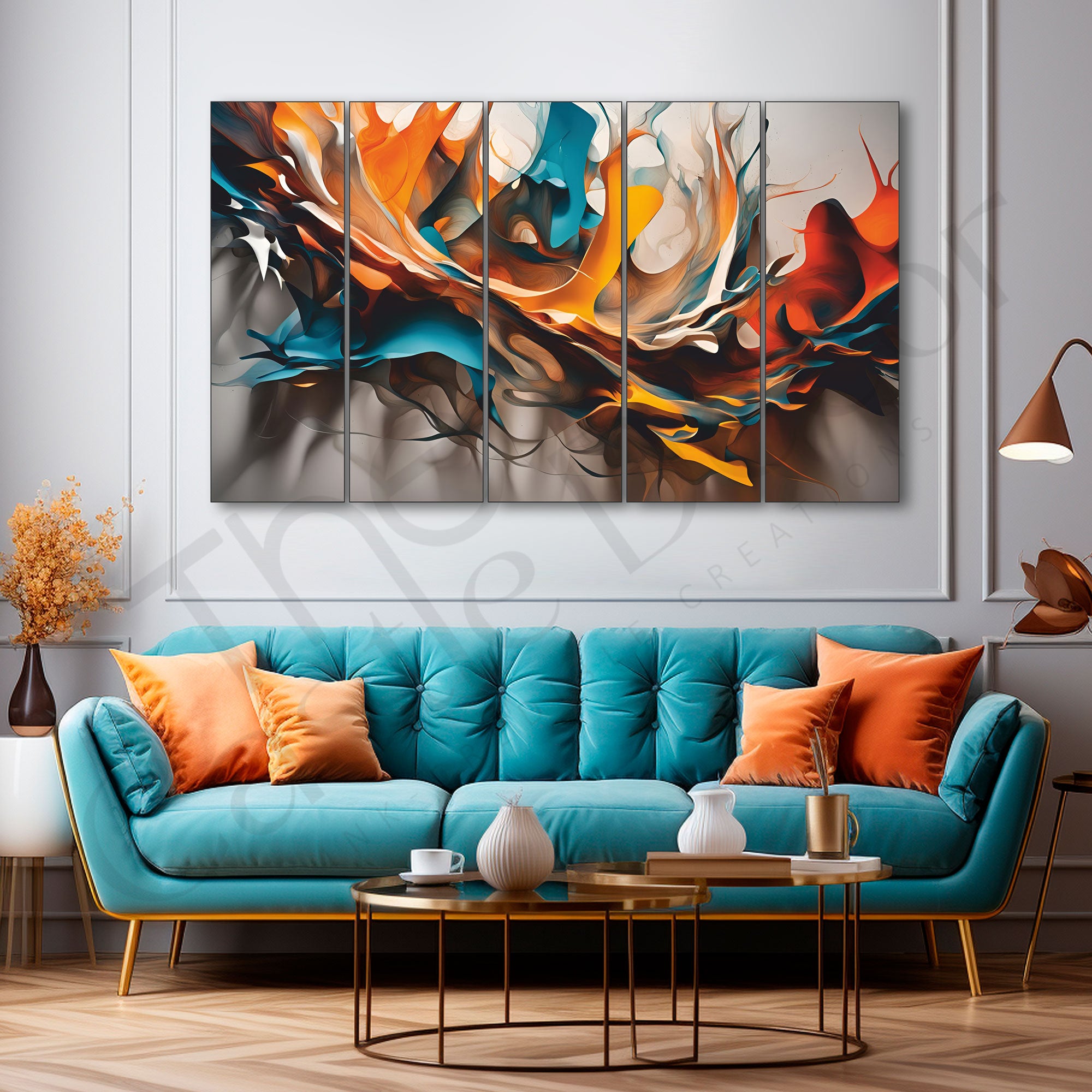 Multicolour Painting Set of 5 for Home Decoration