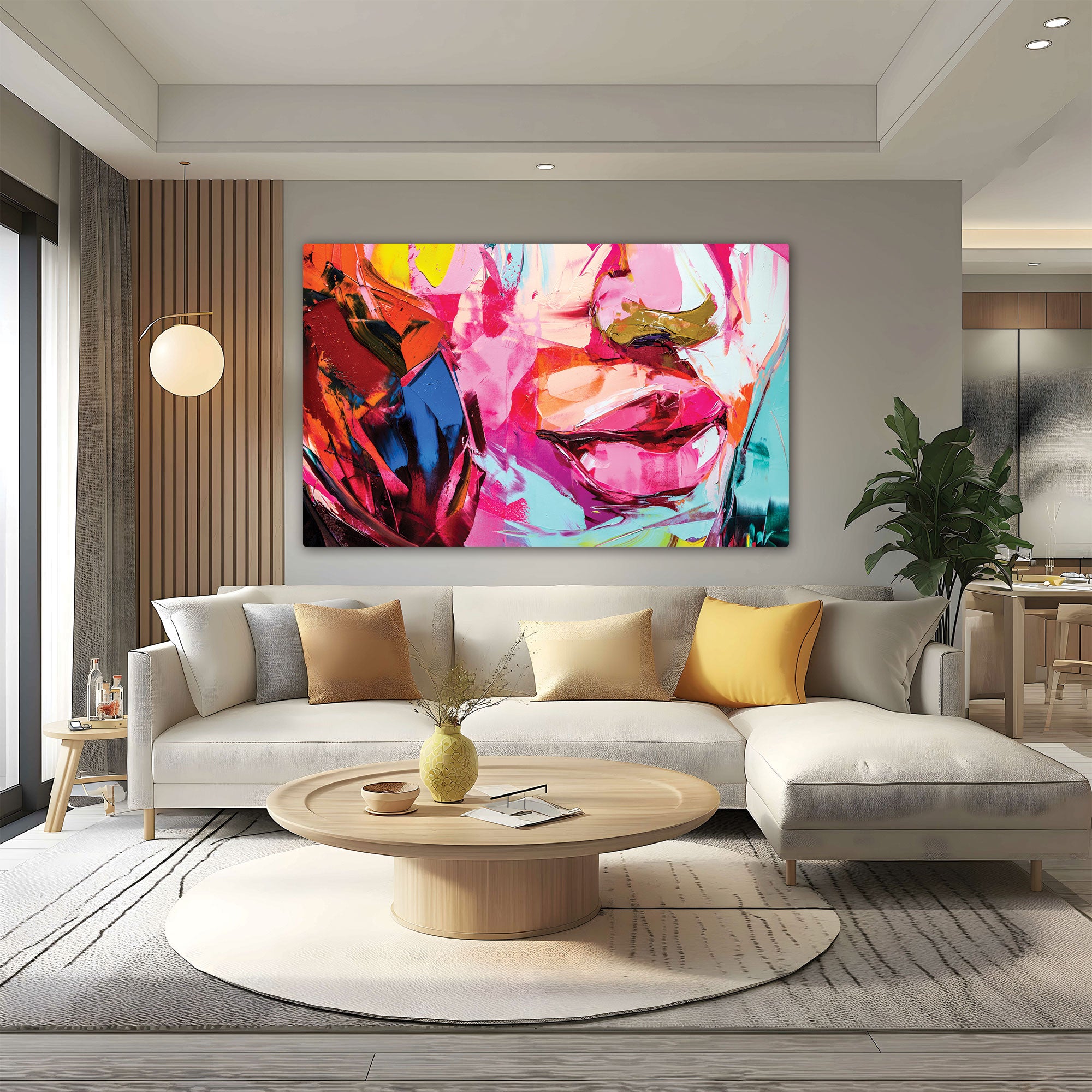 Women faceAbstract Canvas painting with frame Big Size Wall Art for living room,Bedroom,Drawing room,Hotels